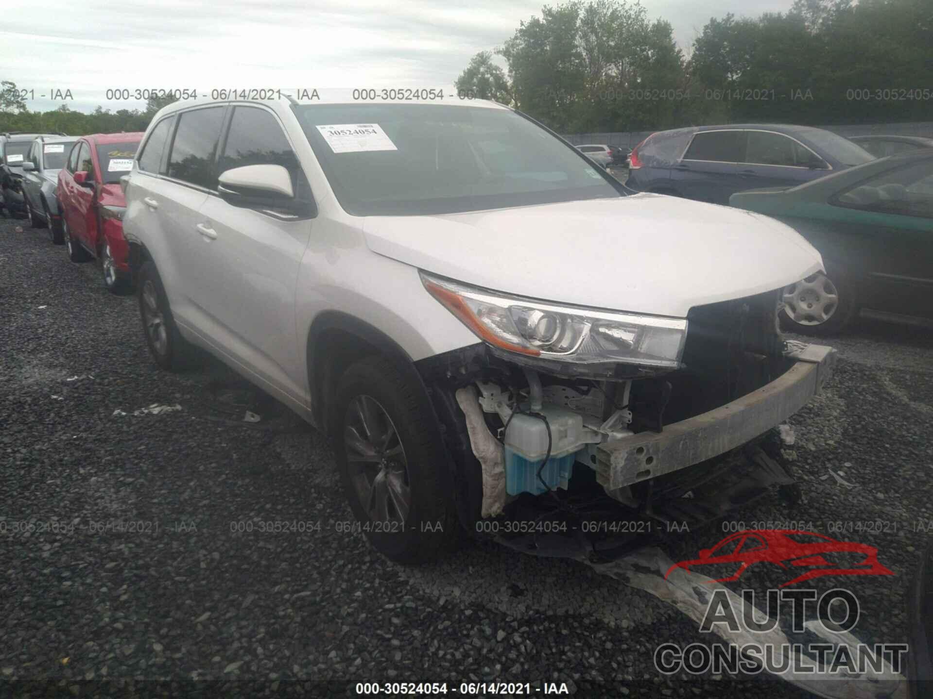 TOYOTA HIGHLANDER 2016 - 5TDZKRFH3GS163526