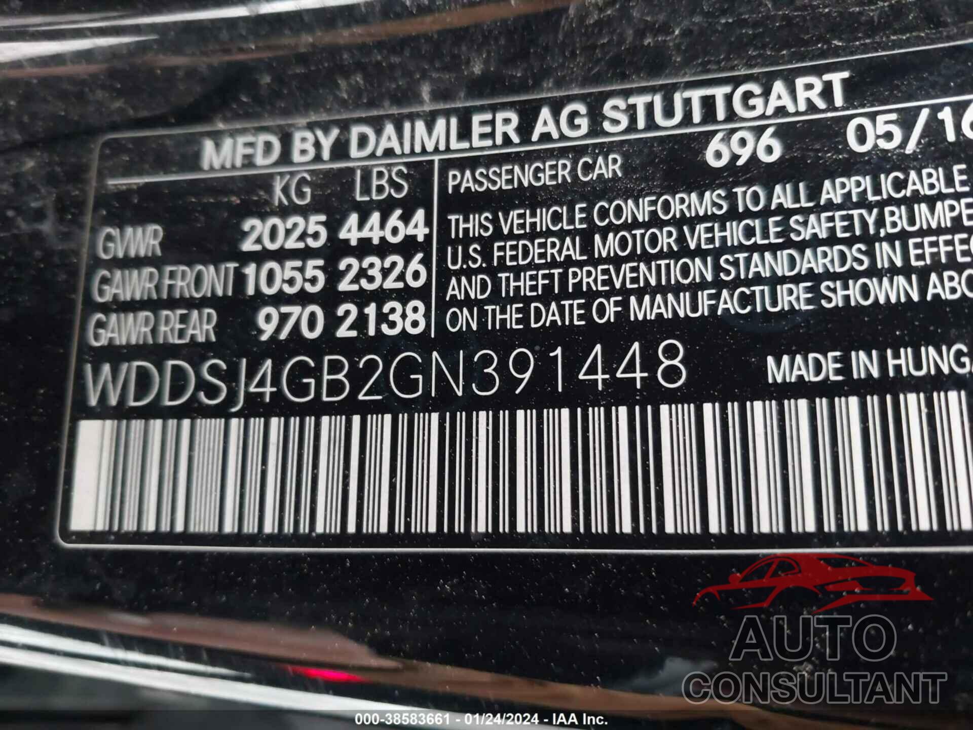 MERCEDES-BENZ CLA 250 2016 - WDDSJ4GB2GN391448