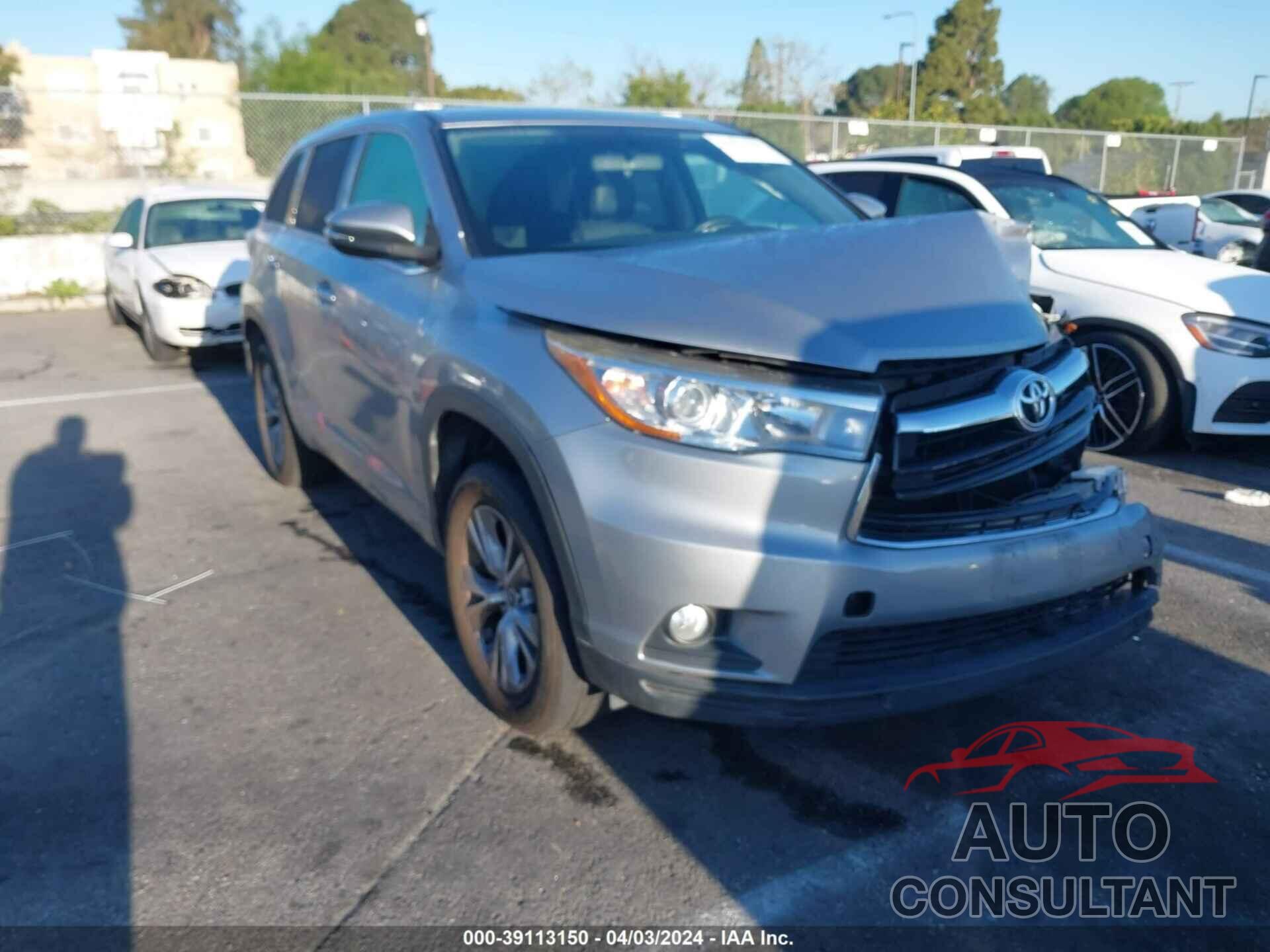 TOYOTA HIGHLANDER 2016 - 5TDZKRFH7GS178689