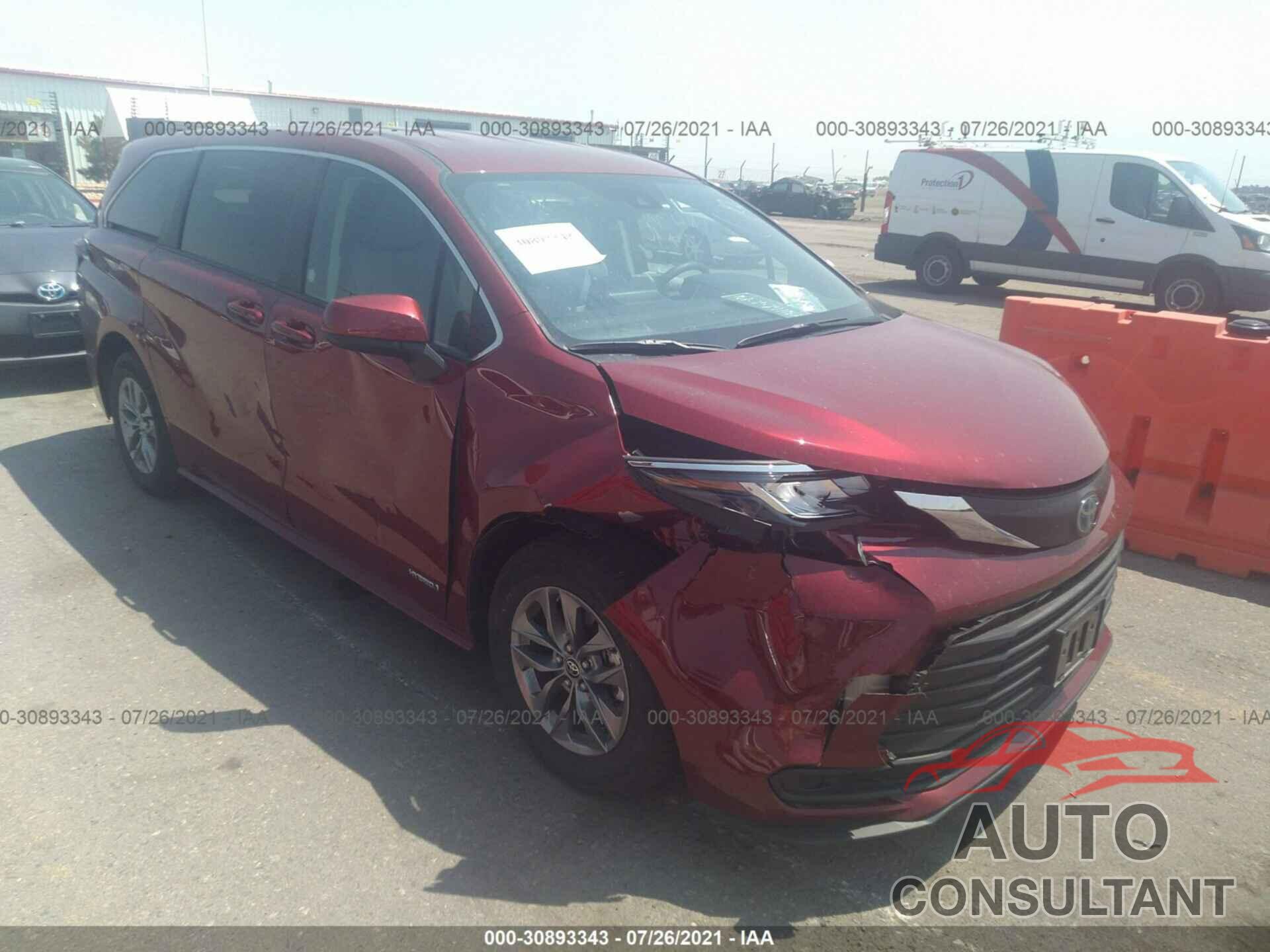 TOYOTA SIENNA 2021 - 5TDKRKEC2MS042251