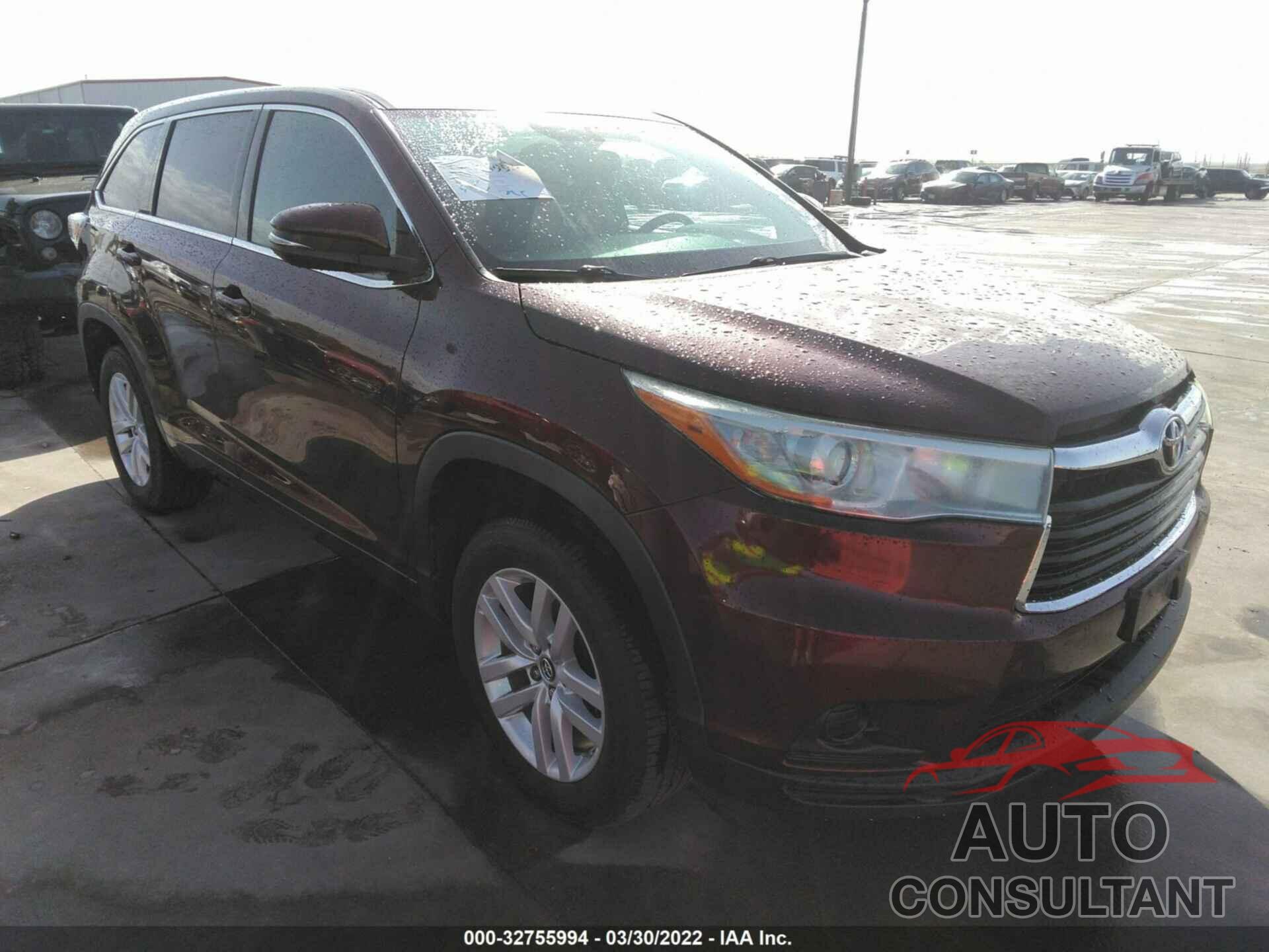TOYOTA HIGHLANDER 2016 - 5TDZKRFH9GS134709
