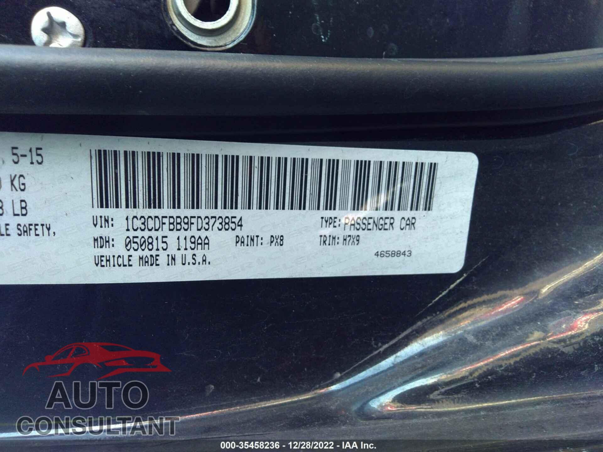 DODGE DART 2015 - 1C3CDFBB9FD373854
