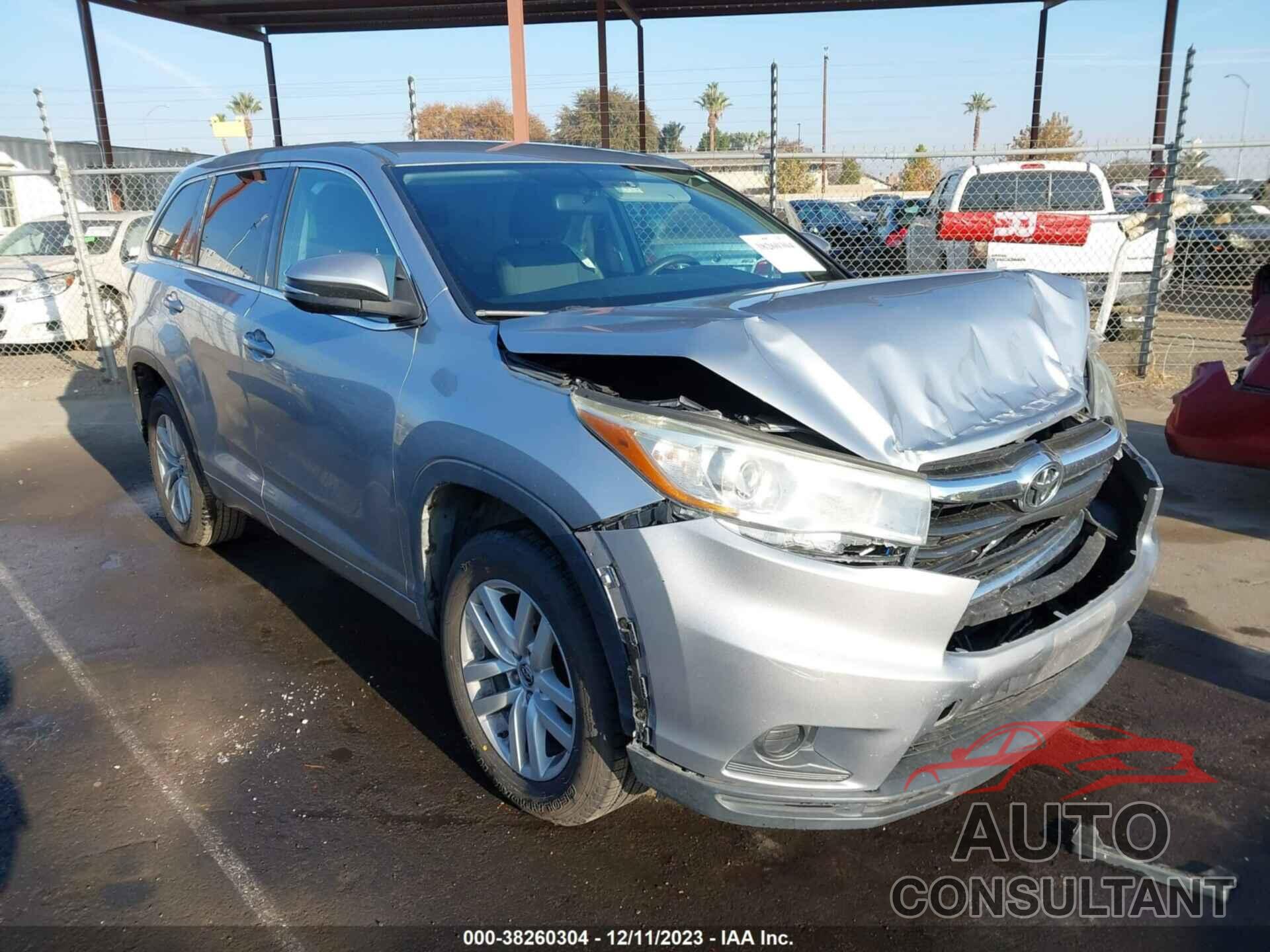 TOYOTA HIGHLANDER 2016 - 5TDZKRFH2GS133353