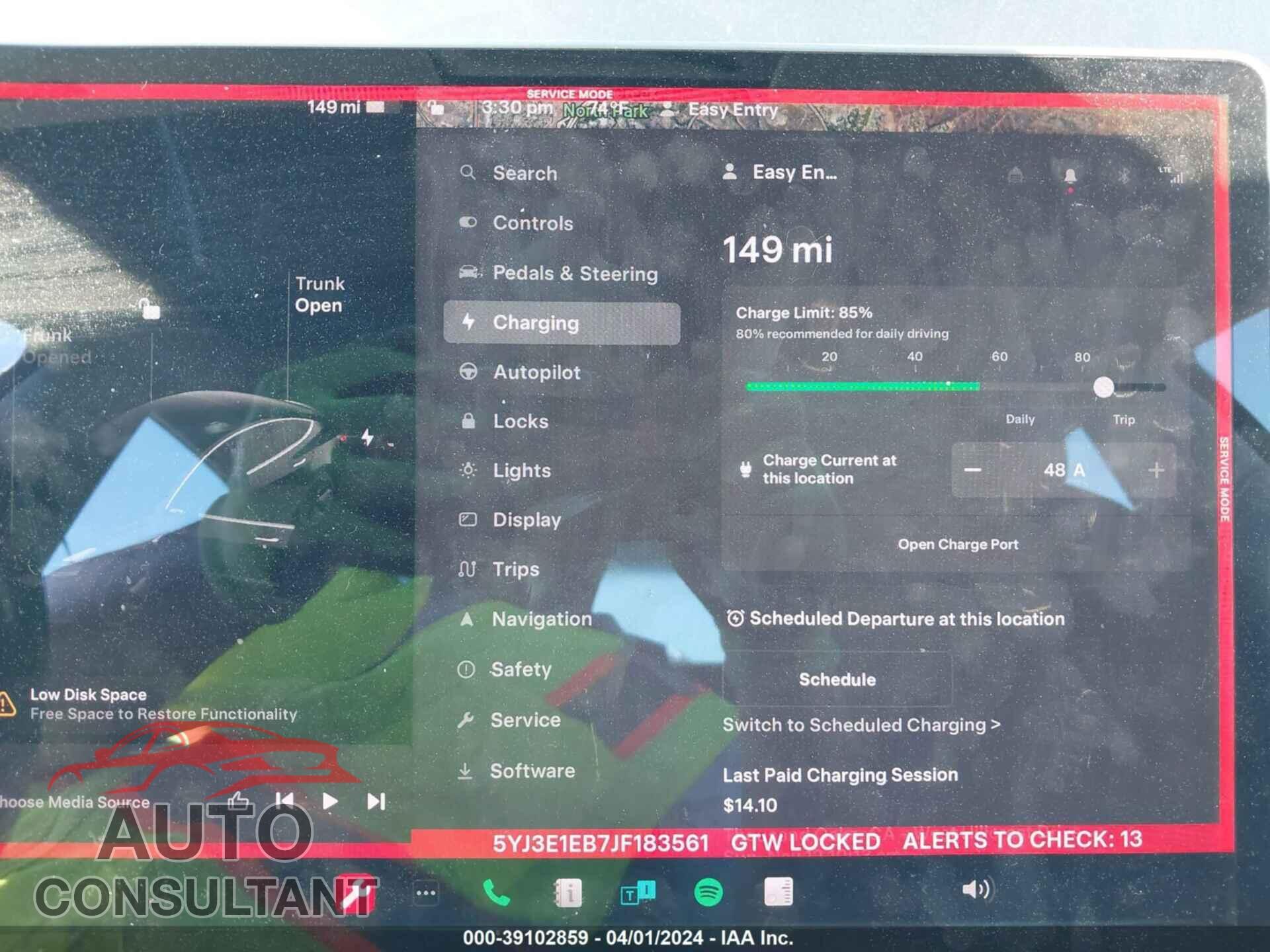 TESLA MODEL 3 2018 - 5YJ3E1EB7JF183561