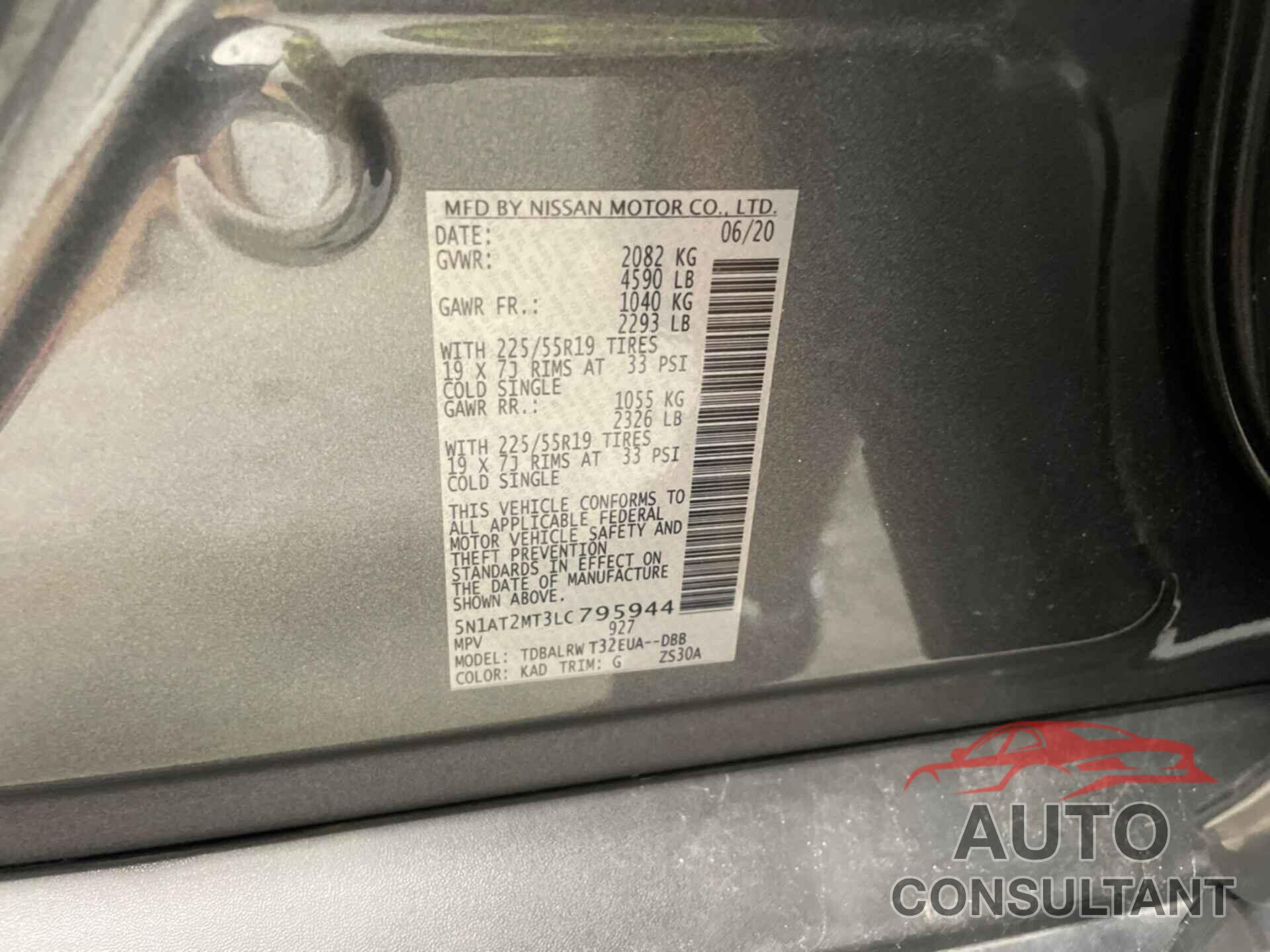 NISSAN ROGUE 2020 - 5N1AT2MT3LC795944