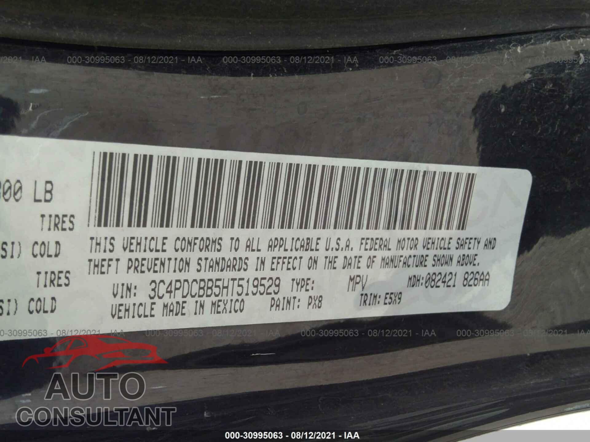 DODGE JOURNEY 2017 - 3C4PDCBB5HT519529