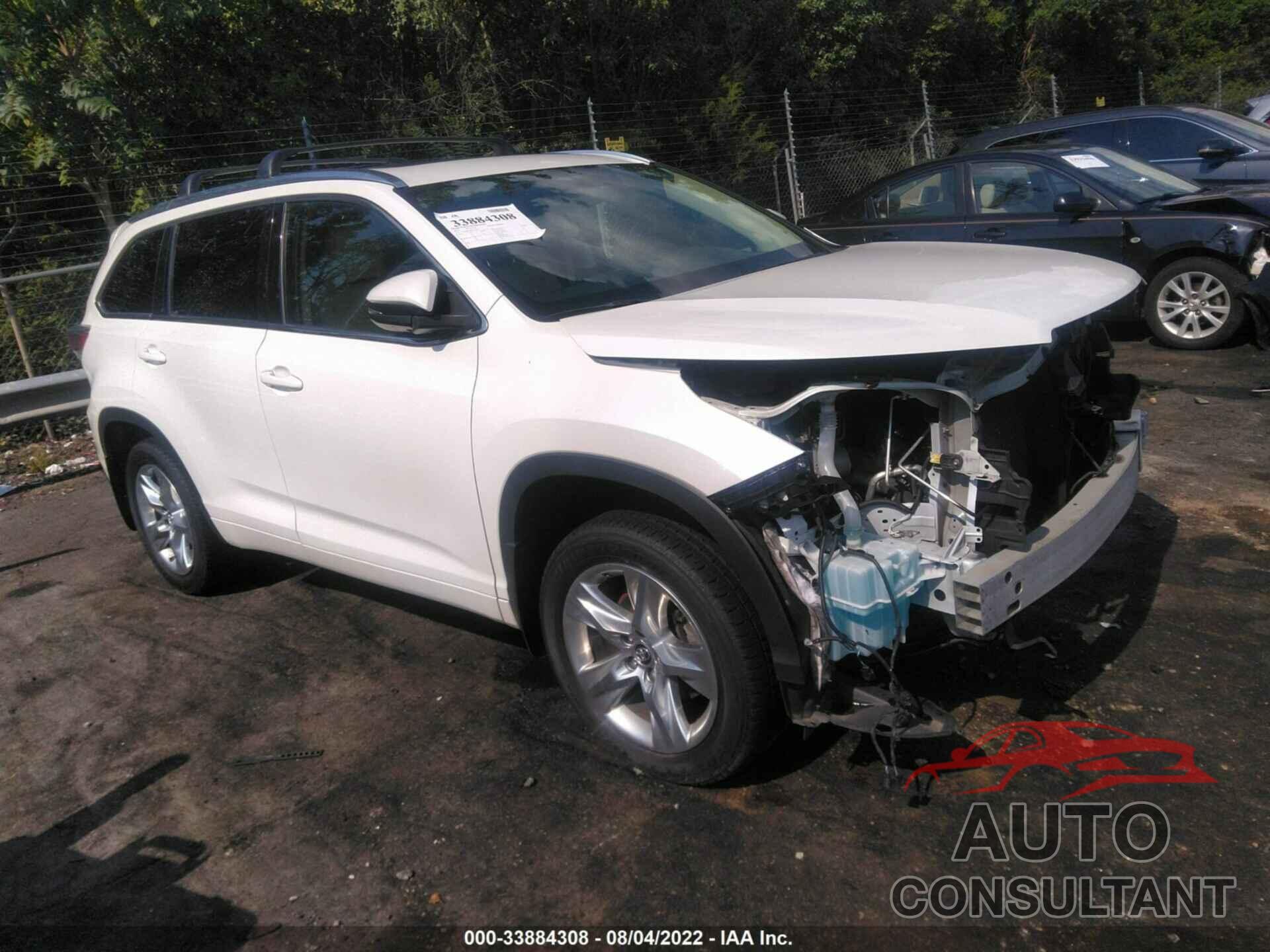 TOYOTA HIGHLANDER 2016 - 5TDDKRFH8GS293845