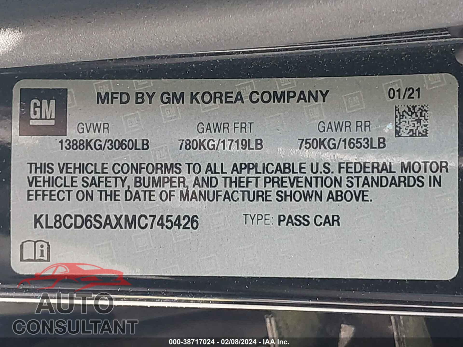 CHEVROLET SPARK 2021 - KL8CD6SAXMC745426