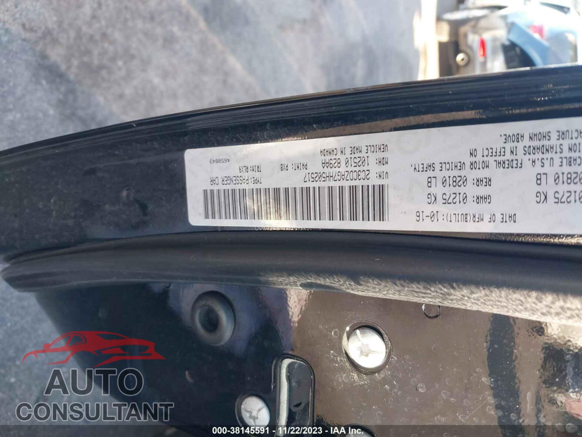 DODGE CHALLENGER 2017 - 2C3CDZAG7HH502517