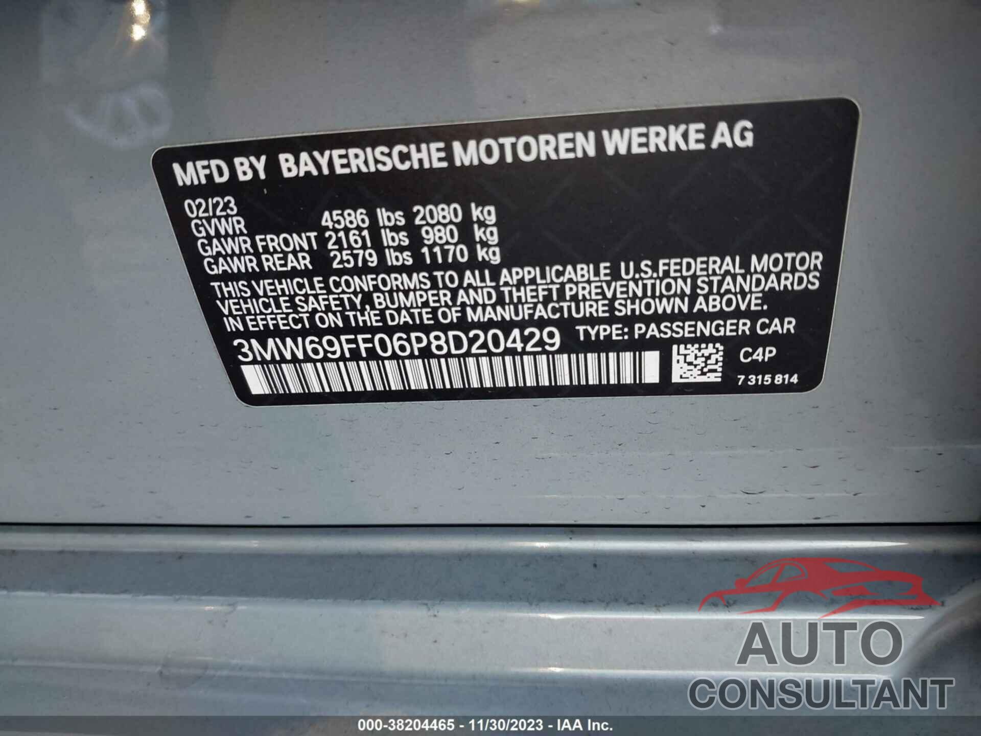 BMW 330I 2023 - 3MW69FF06P8D20429