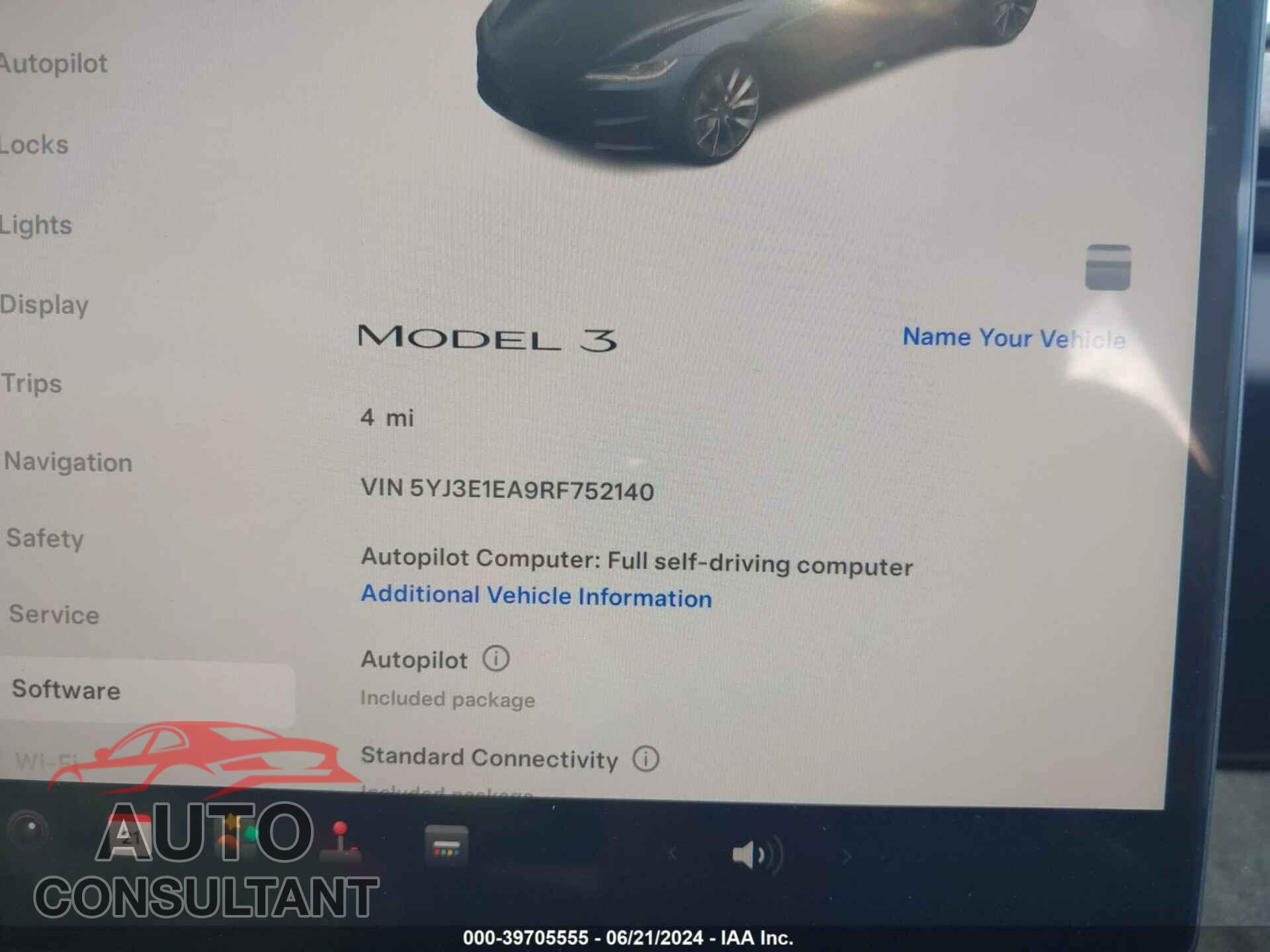 TESLA MODEL 3 2024 - 5YJ3E1EA9RF752140