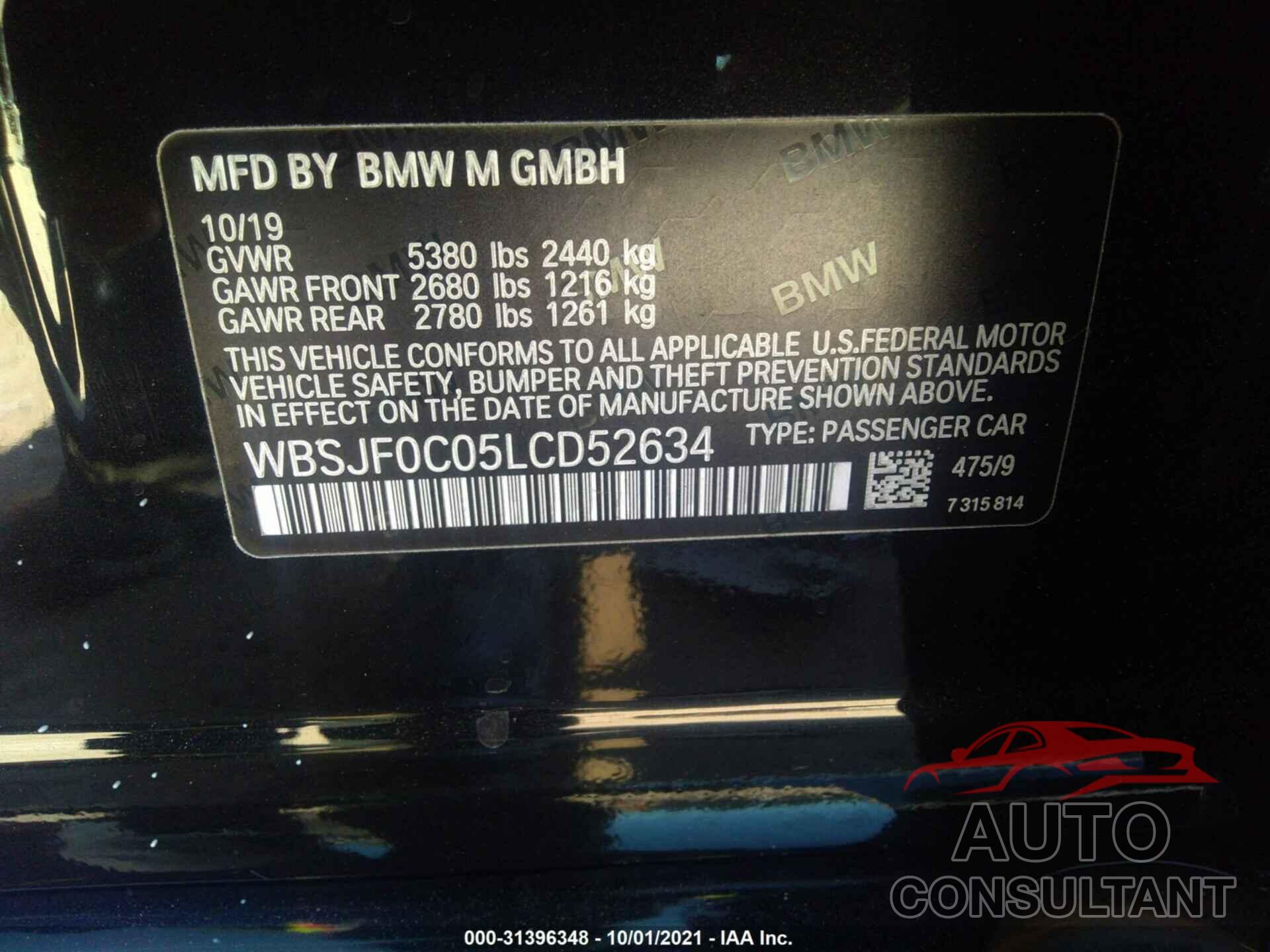 BMW M5 2020 - WBSJF0C05LCD52634