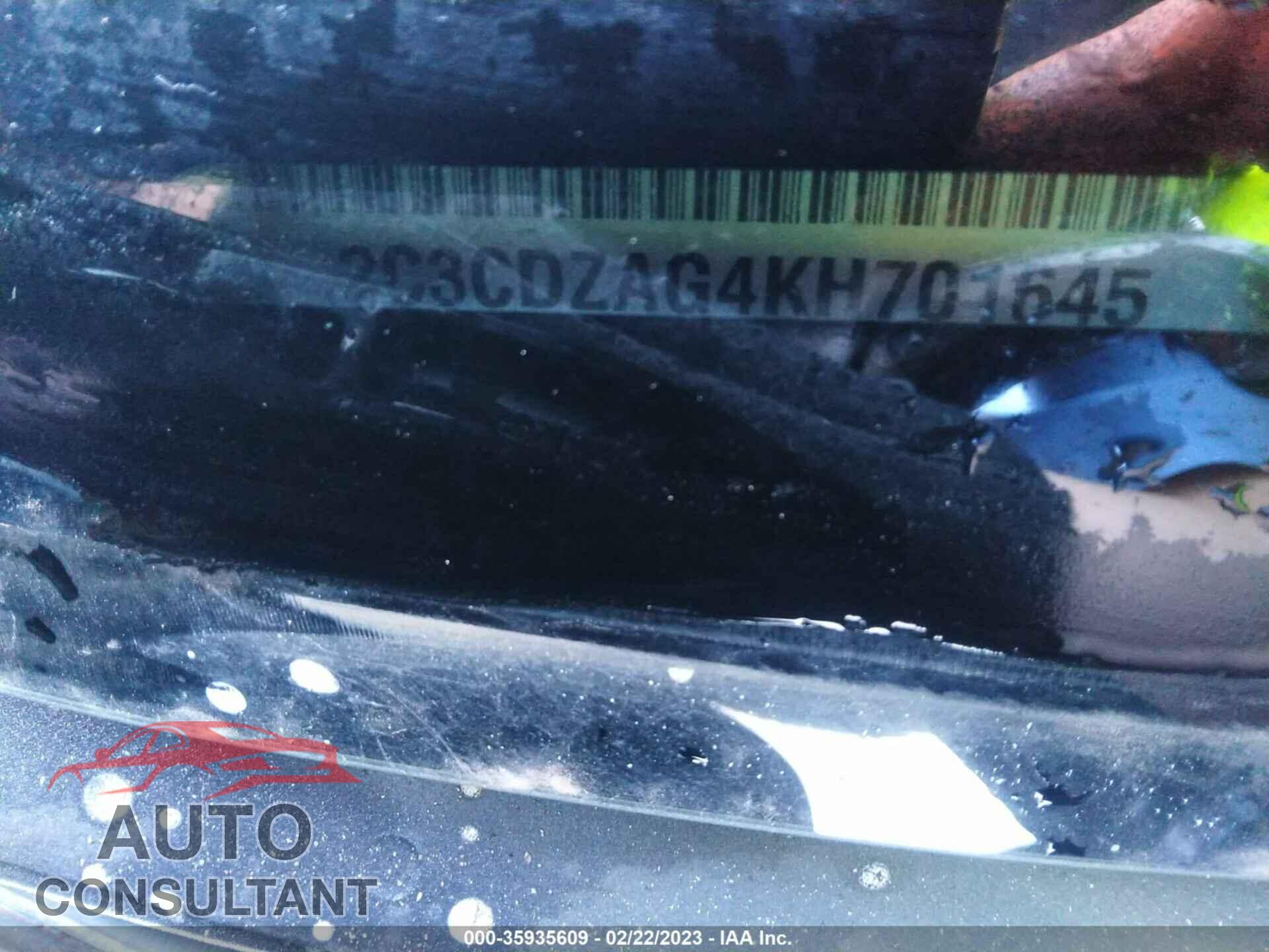 DODGE CHALLENGER 2019 - 2C3CDZAG4KH701645