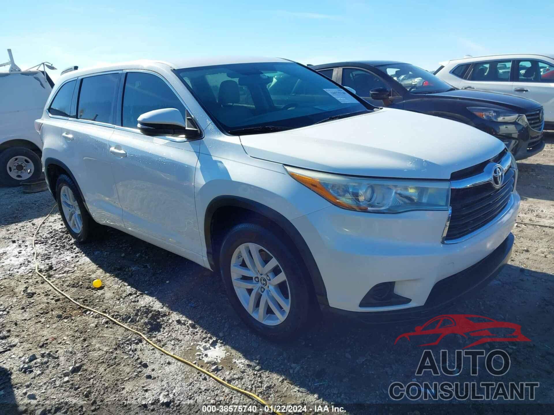 TOYOTA HIGHLANDER 2016 - 5TDZARFH5GS018295