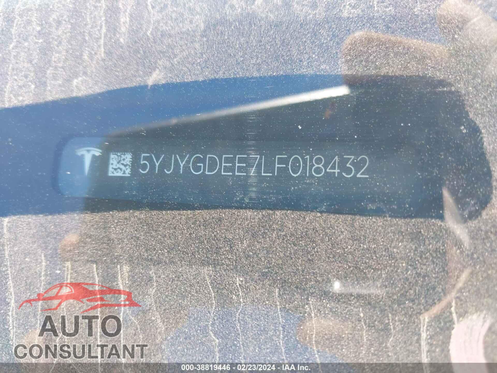 TESLA MODEL Y 2020 - 5YJYGDEE7LF018432