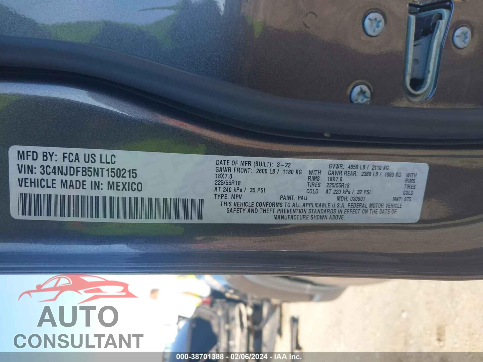 JEEP COMPASS 2022 - 3C4NJDFB5NT150215