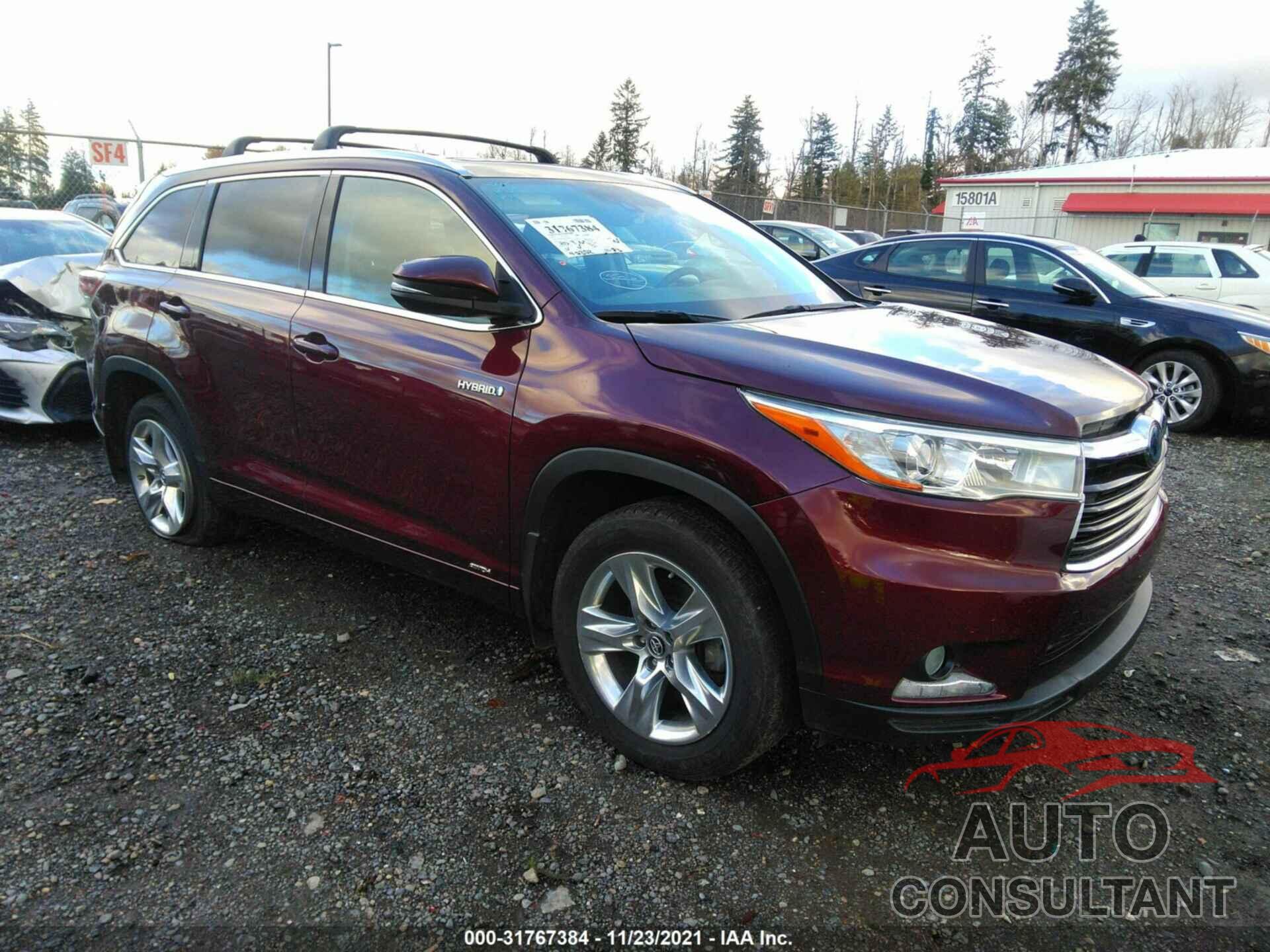 TOYOTA HIGHLANDER HYBRID 2016 - 5TDDCRFHXGS019513