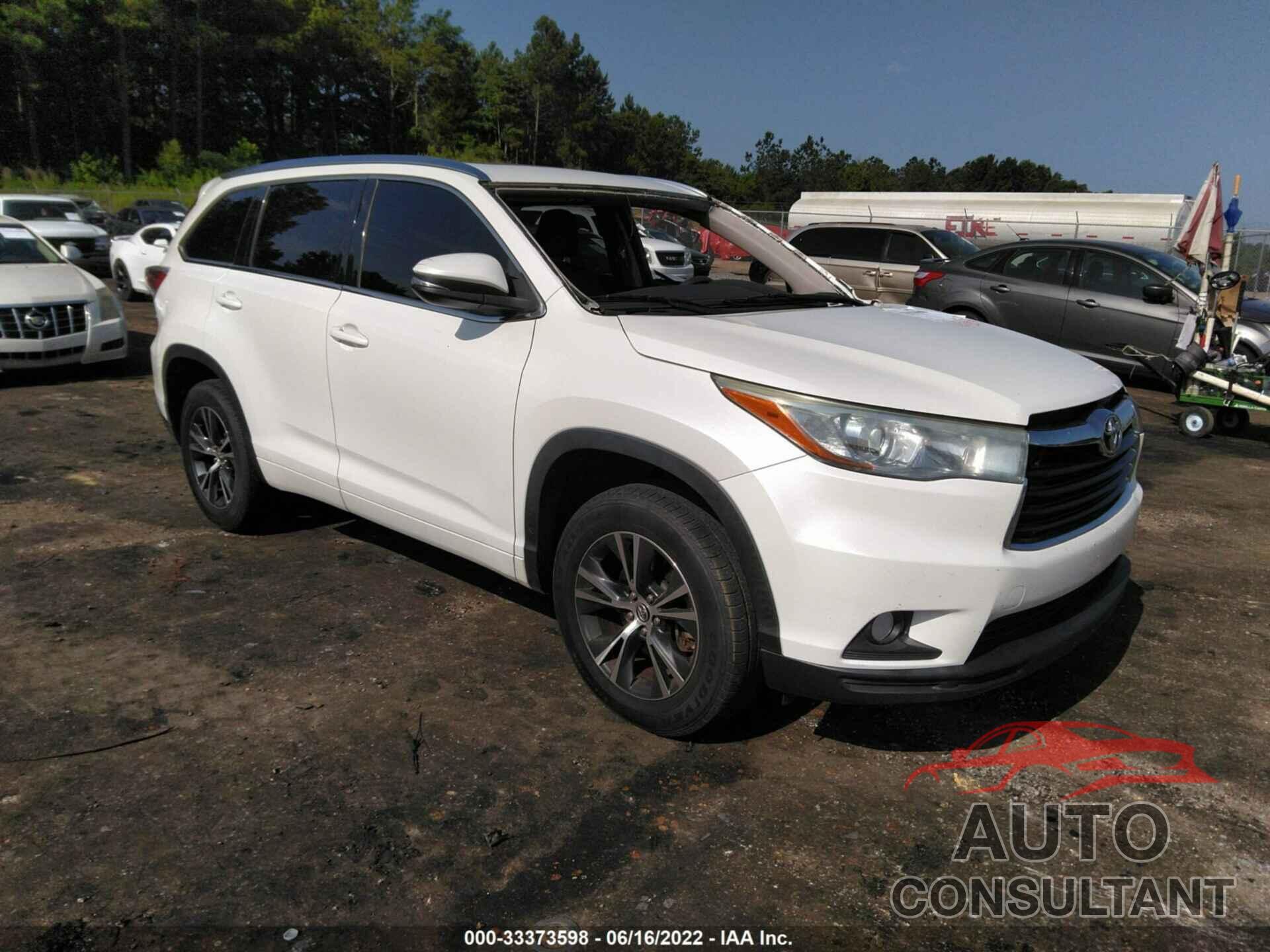 TOYOTA HIGHLANDER 2016 - 5TDKKRFH0GS139363