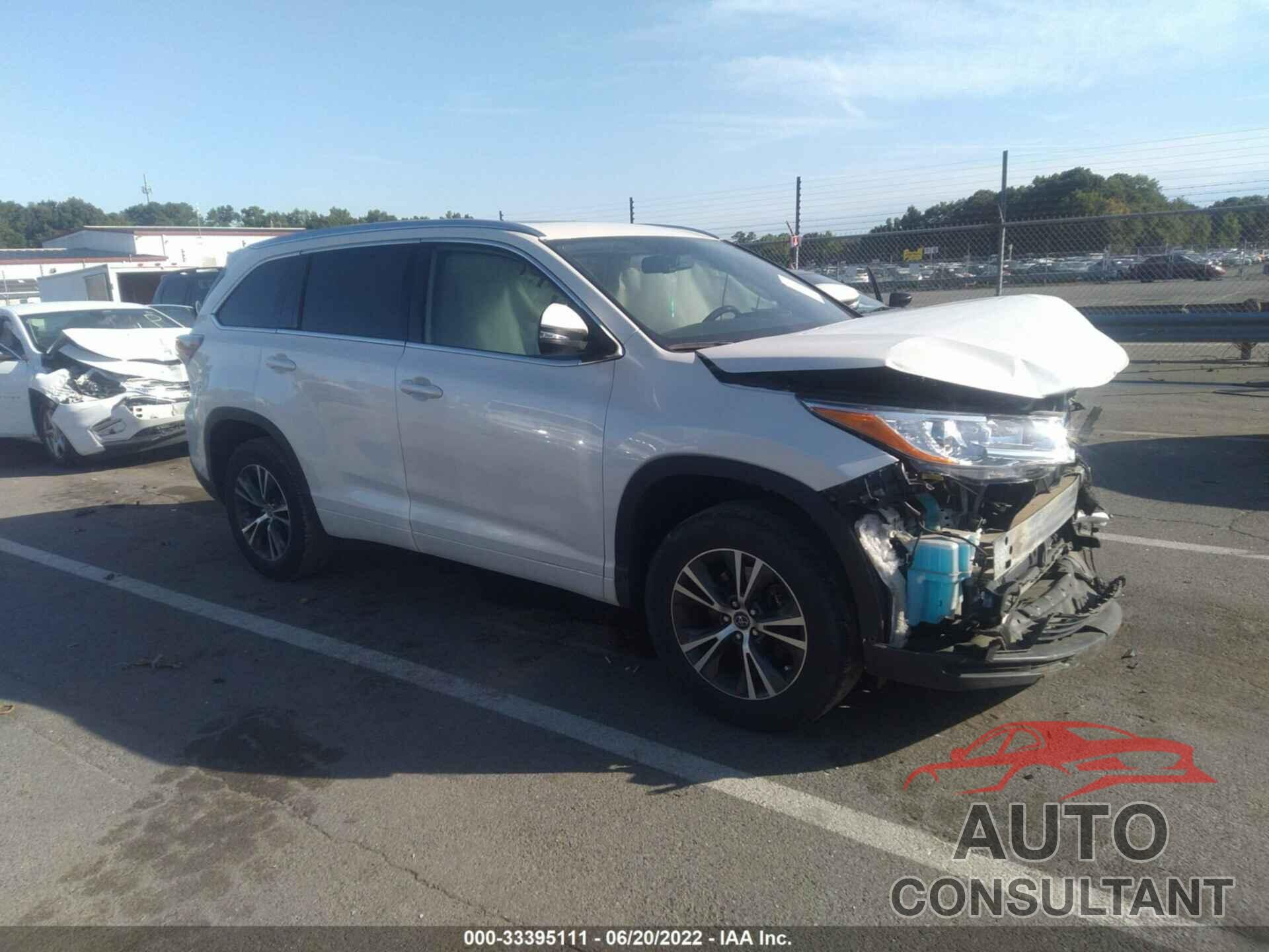 TOYOTA HIGHLANDER 2016 - 5TDKKRFH4GS505003