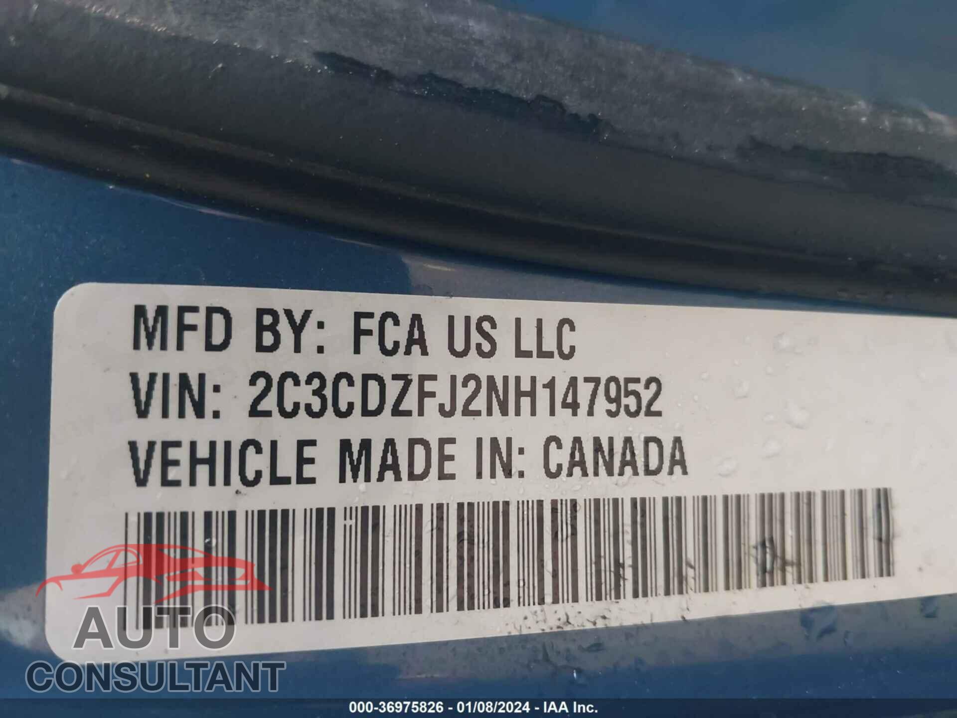 DODGE CHALLENGER 2022 - 2C3CDZFJ2NH147952