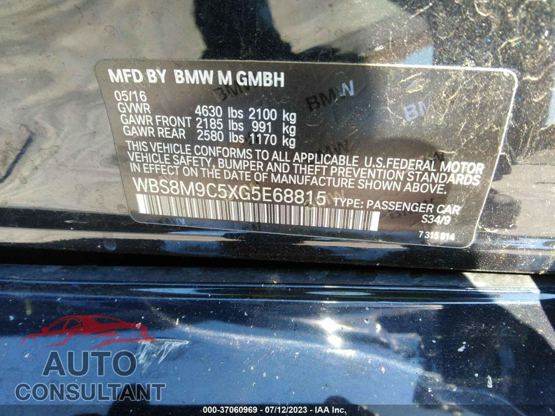 BMW M3 2016 - WBS8M9C5XG5E68815