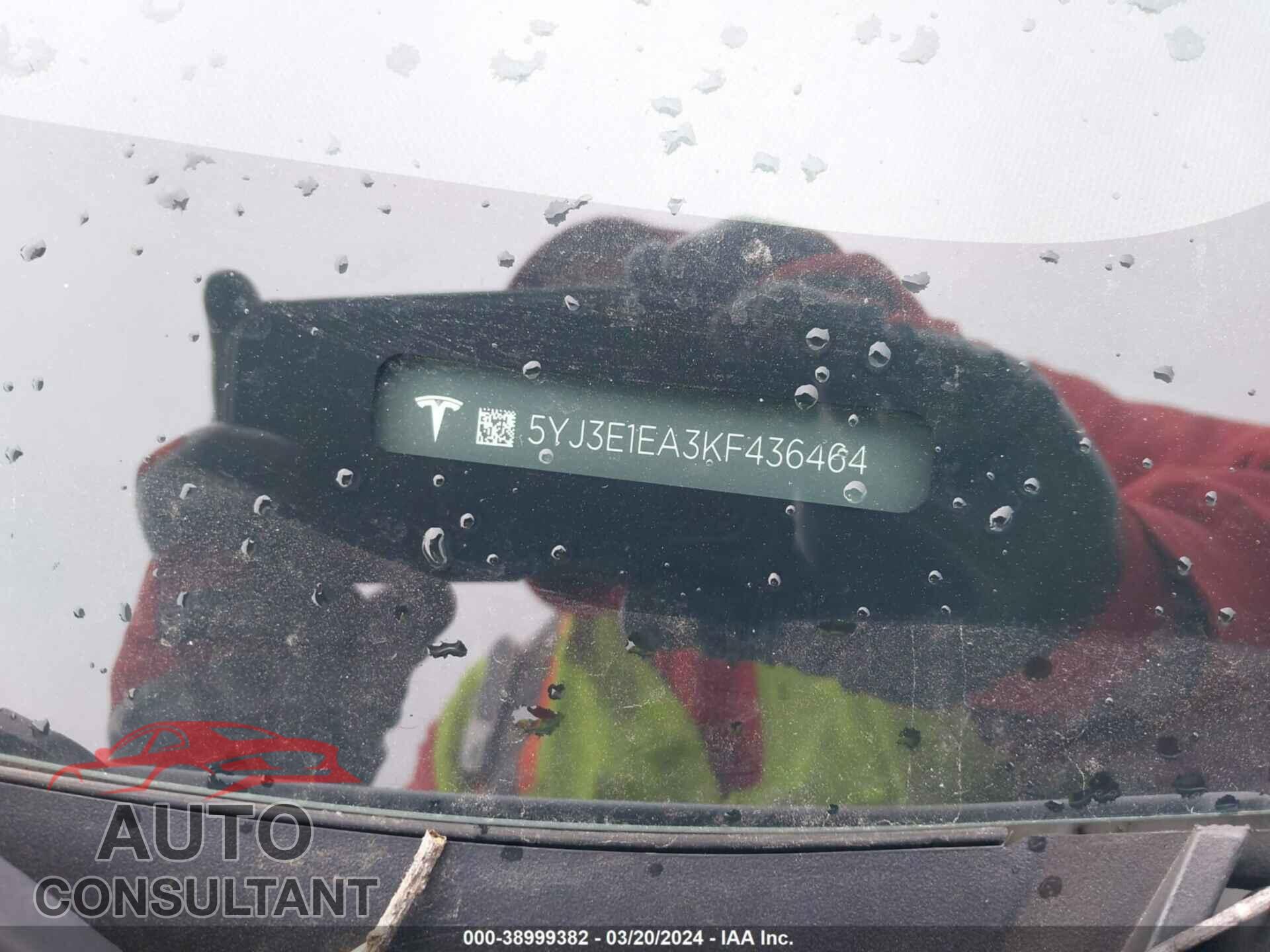 TESLA MODEL 3 2019 - 5YJ3E1EA3KF436464