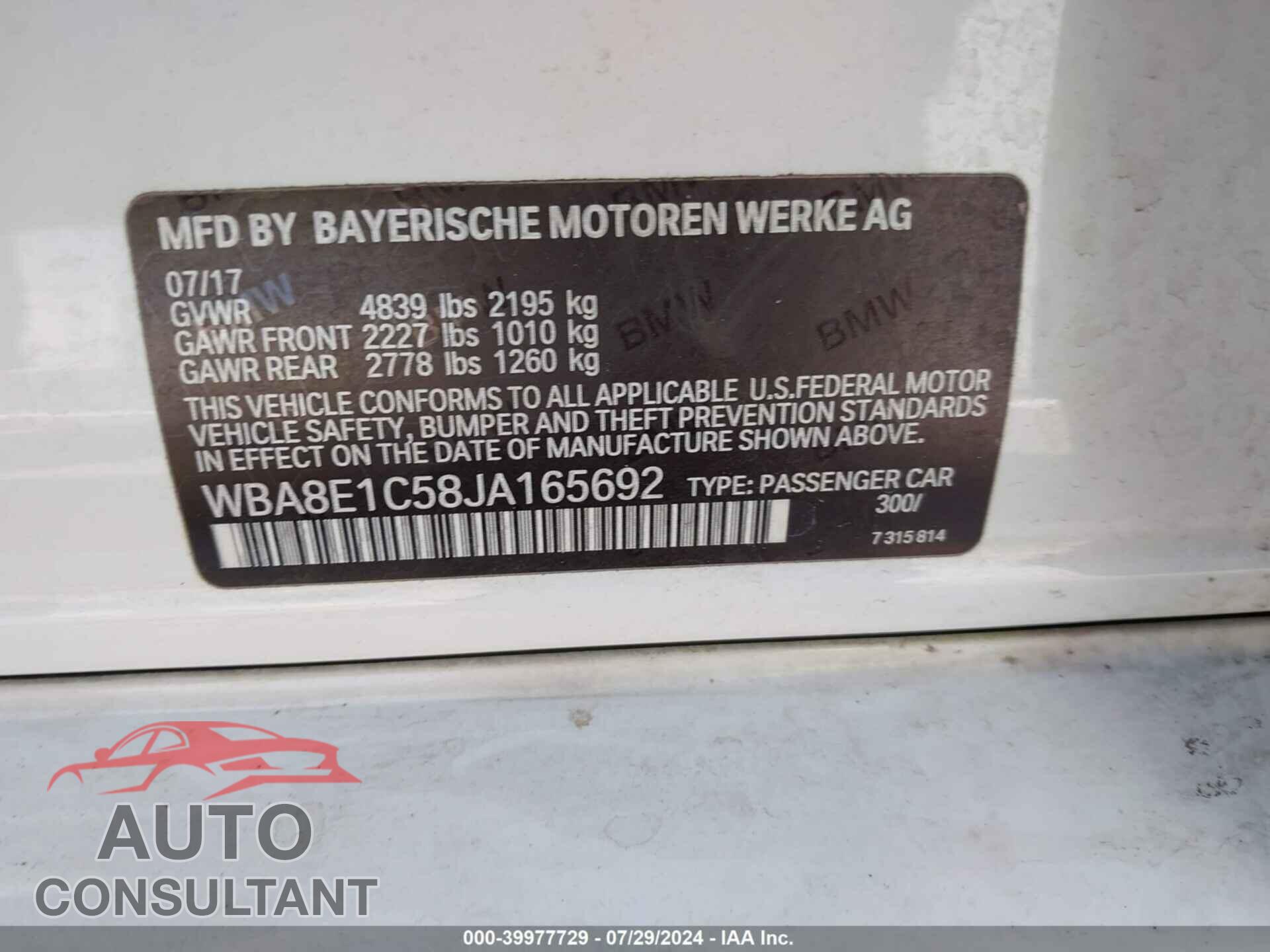 BMW 330E 2018 - WBA8E1C58JA165692