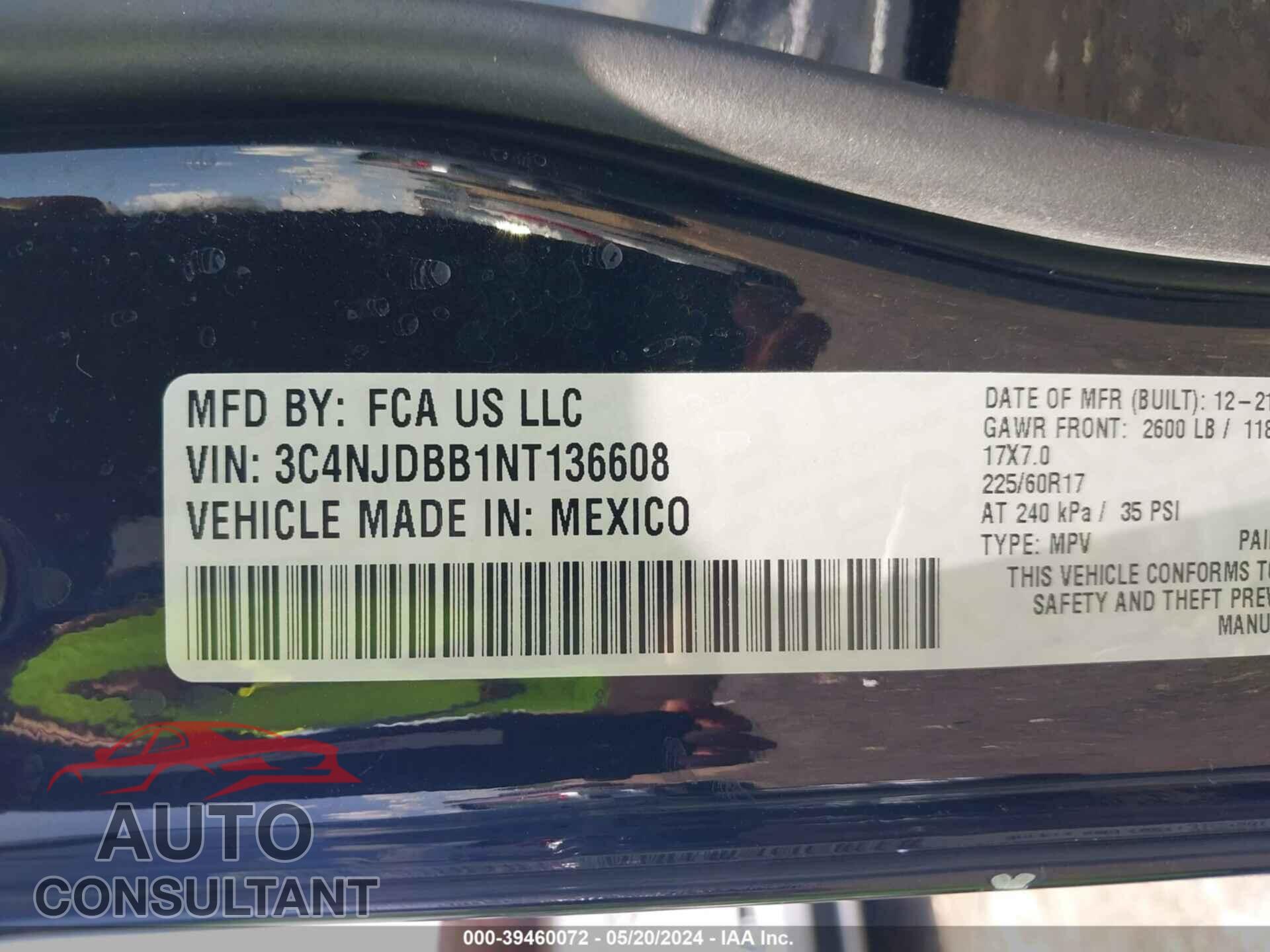JEEP COMPASS 2022 - 3C4NJDBB1NT136608