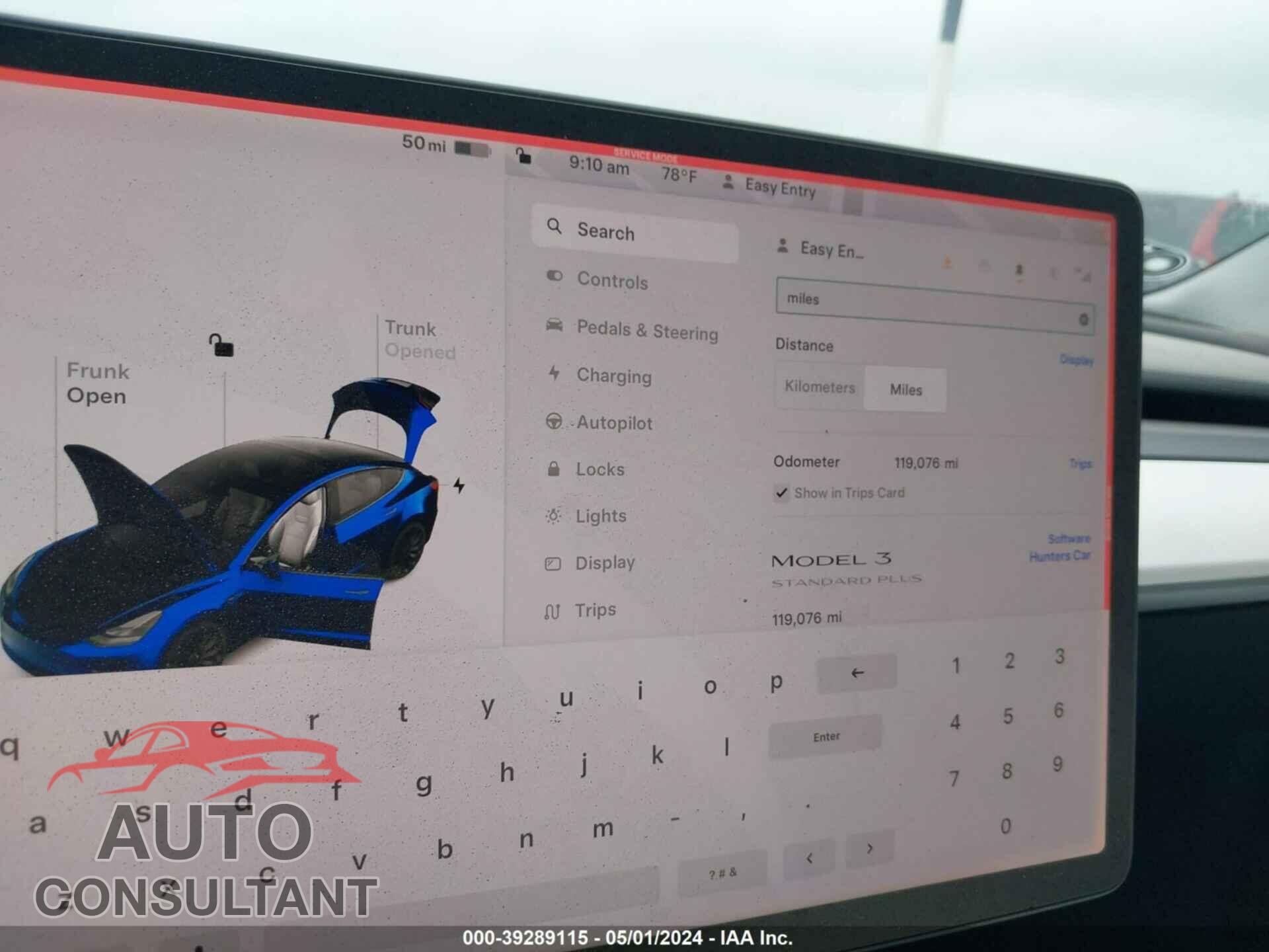 TESLA MODEL 3 2019 - 5YJ3E1EA1KF306652