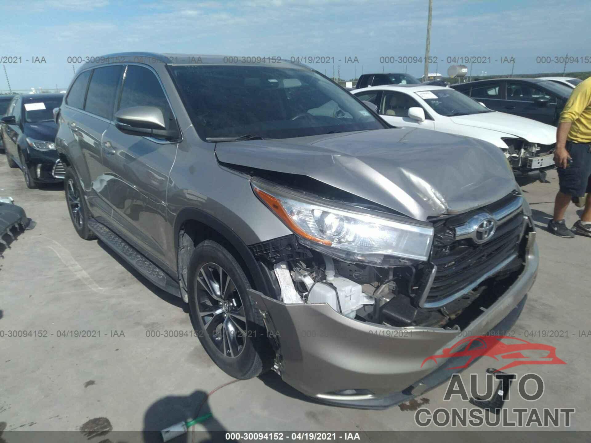 TOYOTA HIGHLANDER 2016 - 5TDKKRFH6GS158984