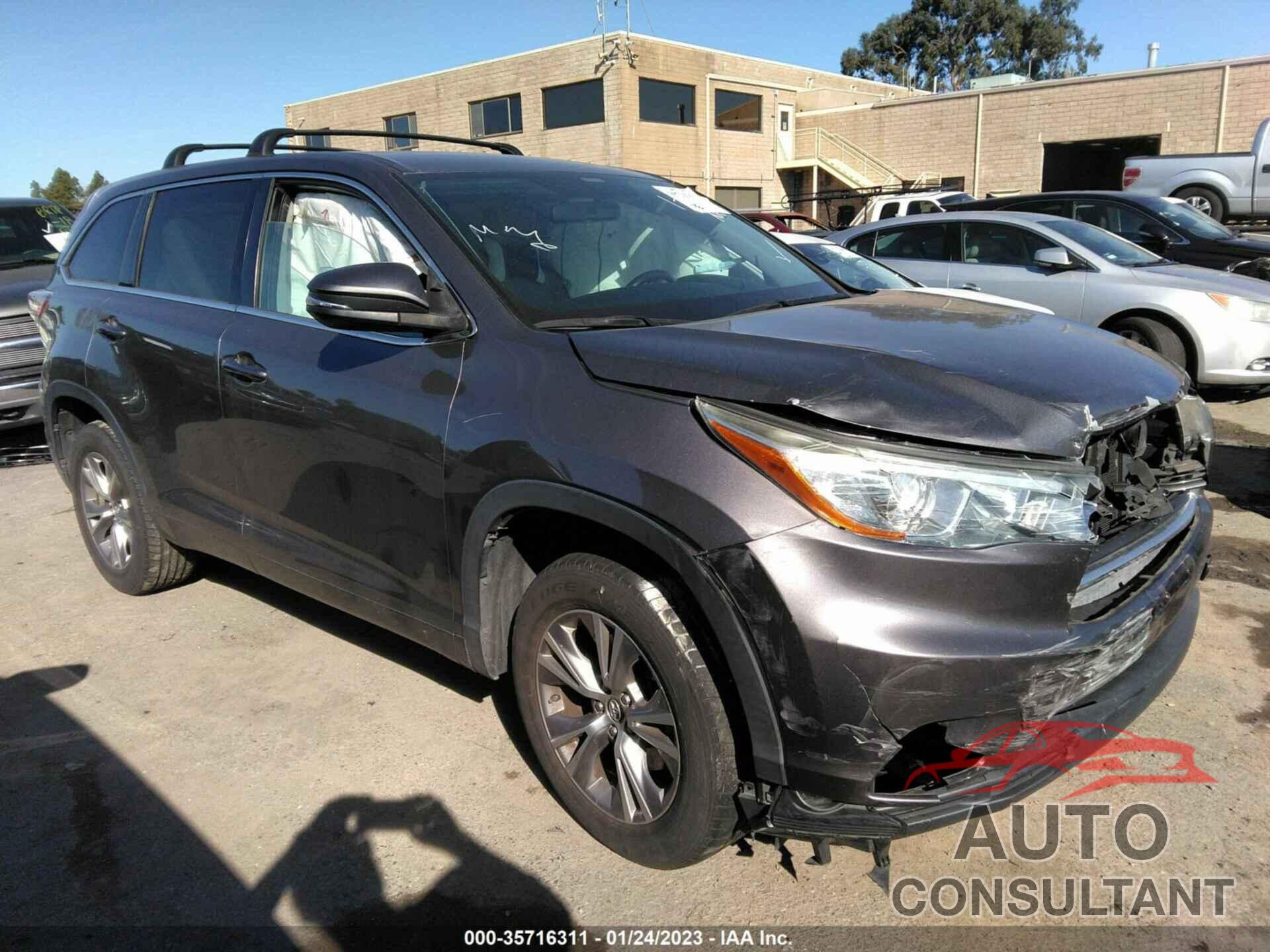 TOYOTA HIGHLANDER 2016 - 5TDZKRFH6GS168946