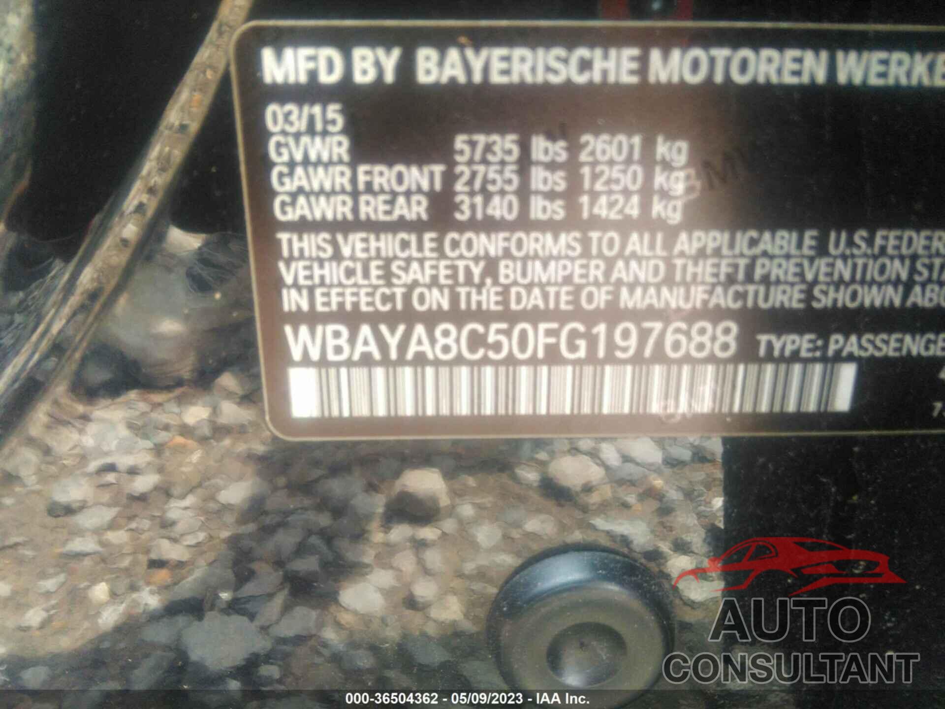 BMW 7 SERIES 2015 - WBAYA8C50FG197688