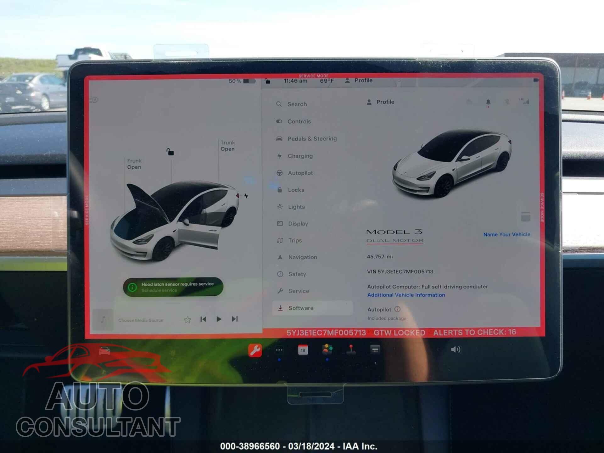 TESLA MODEL 3 2021 - 5YJ3E1EC7MF005713