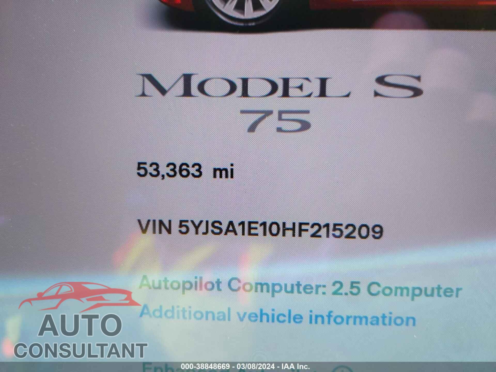 TESLA MODEL S 2017 - 5YJSA1E10HF215209