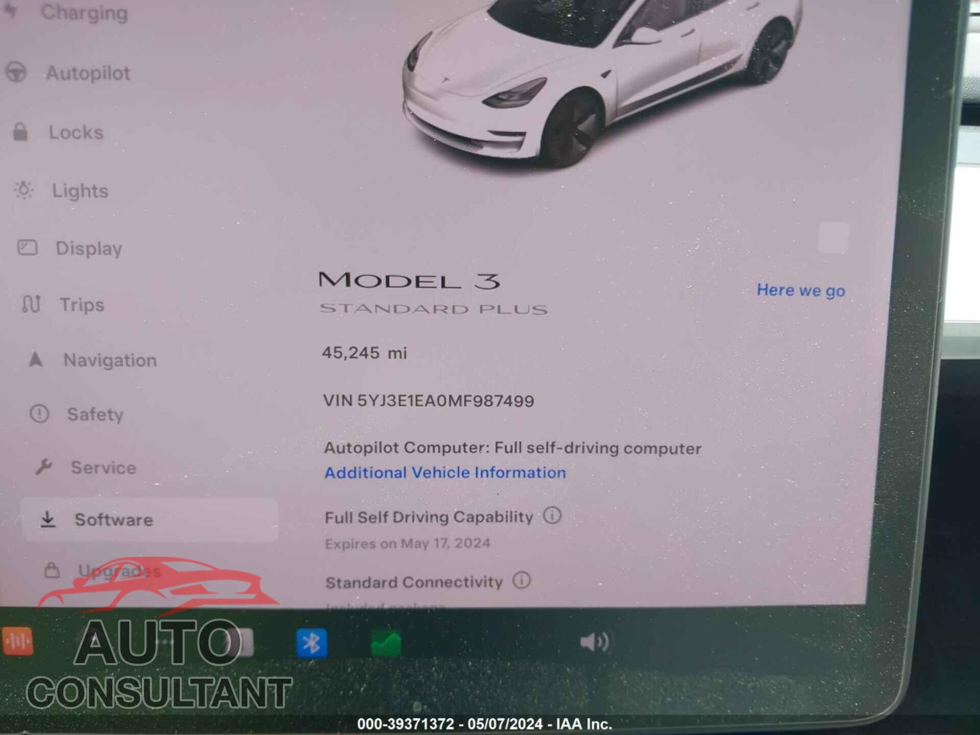 TESLA MODEL 3 2021 - 5YJ3E1EA0MF987499