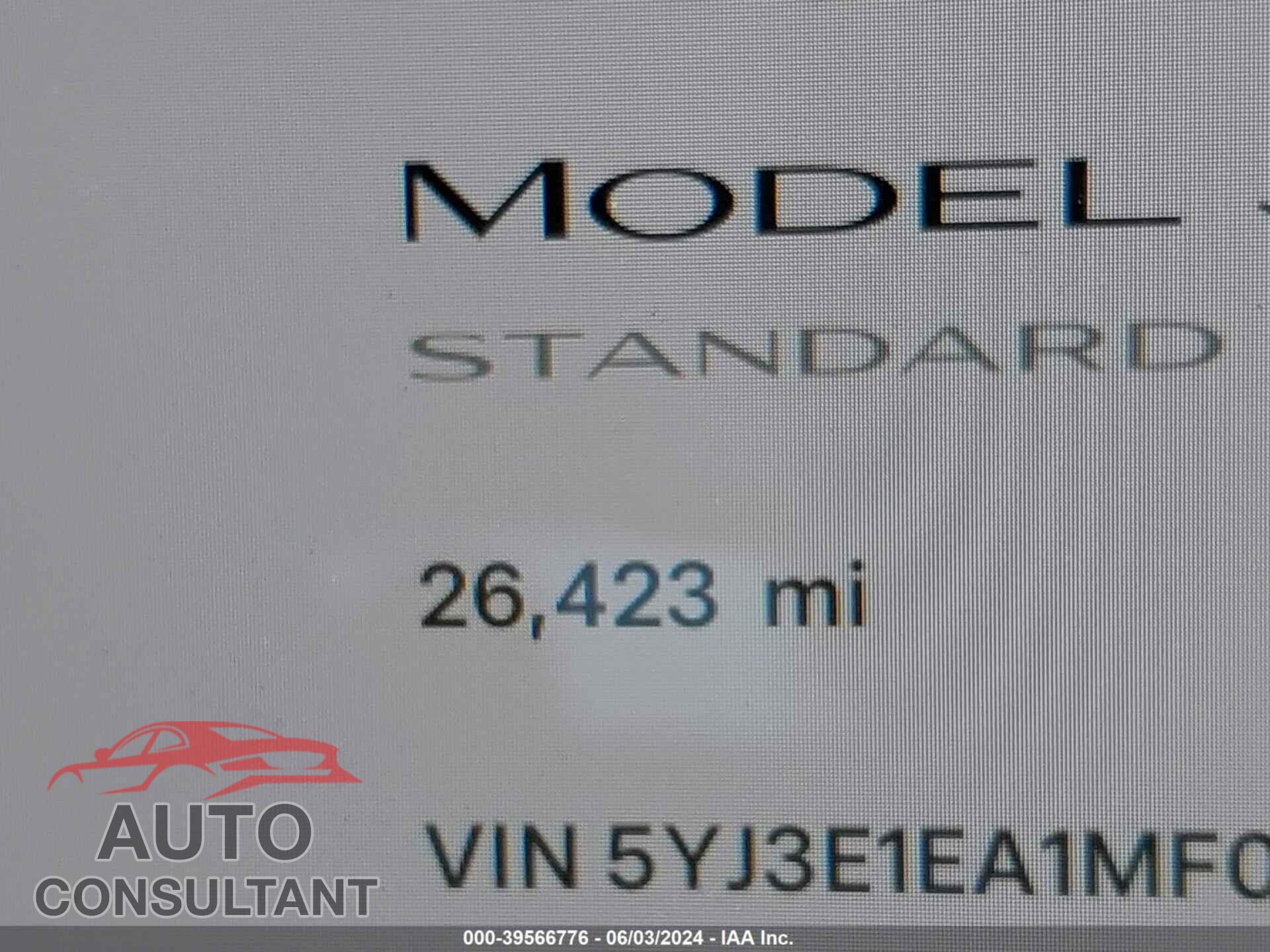 TESLA MODEL 3 2021 - 5YJ3E1EA1MF068241