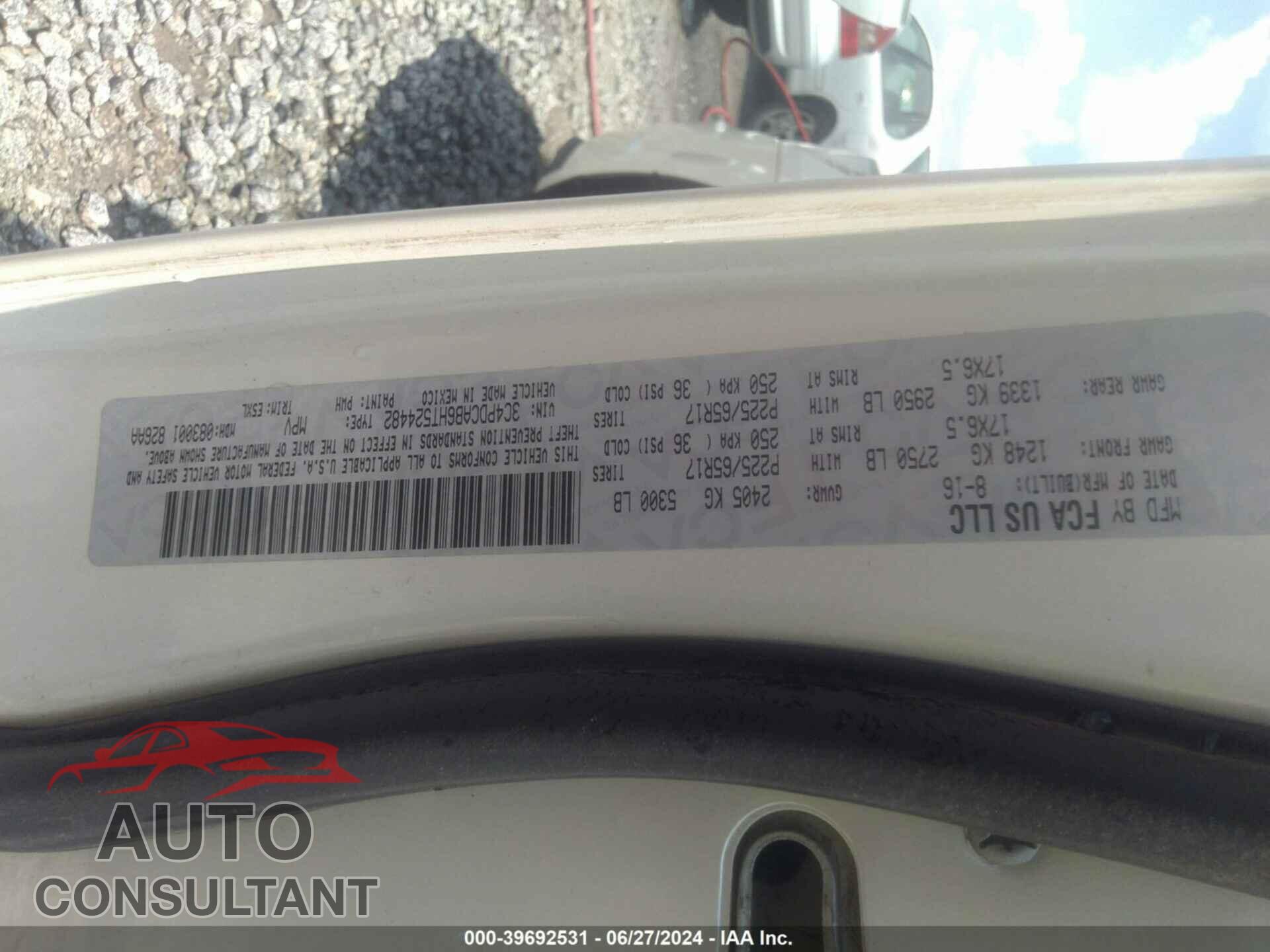 DODGE JOURNEY 2017 - 3C4PDCAB6HT524482