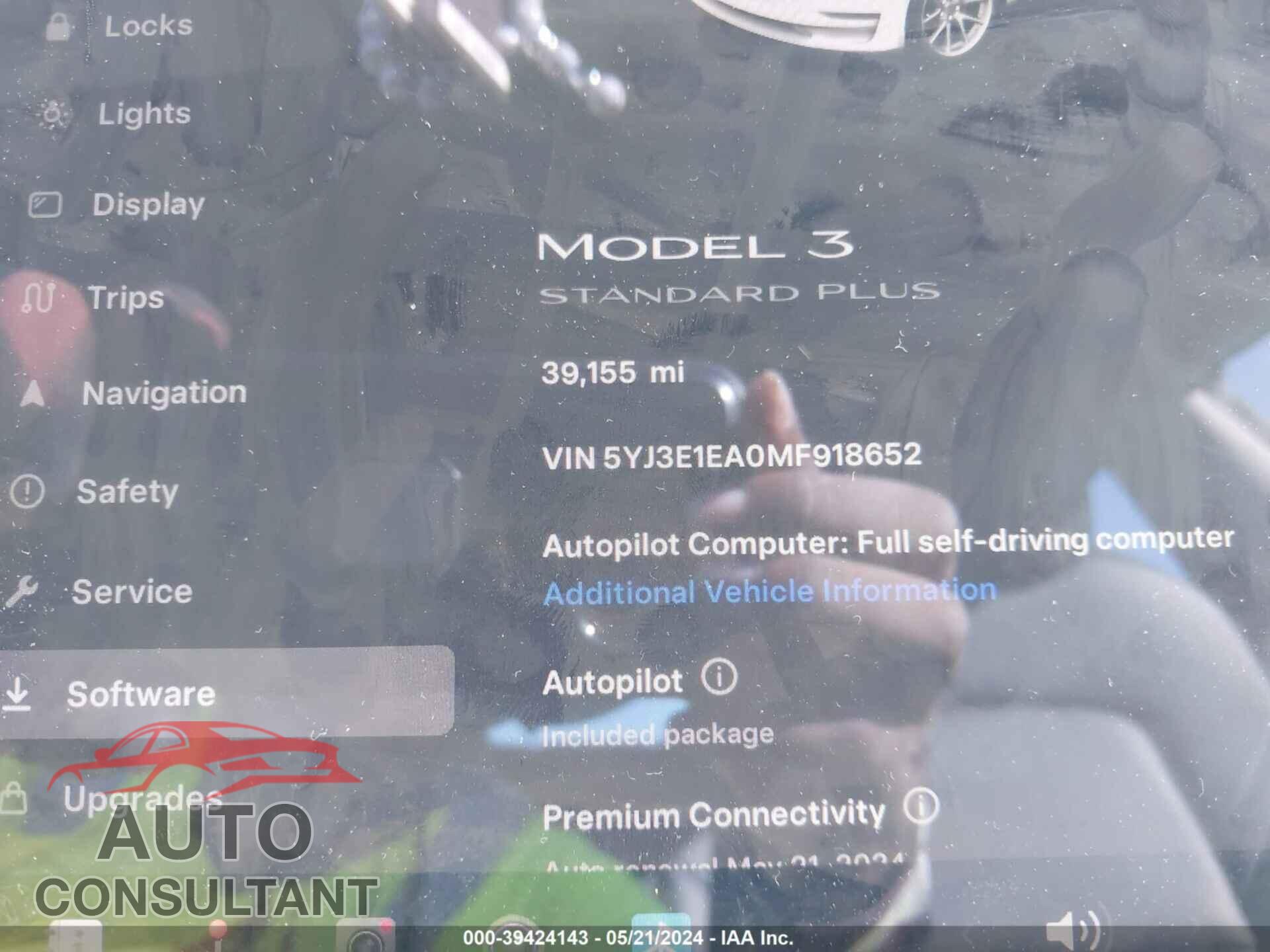 TESLA MODEL 3 2021 - 5YJ3E1EA0MF918652