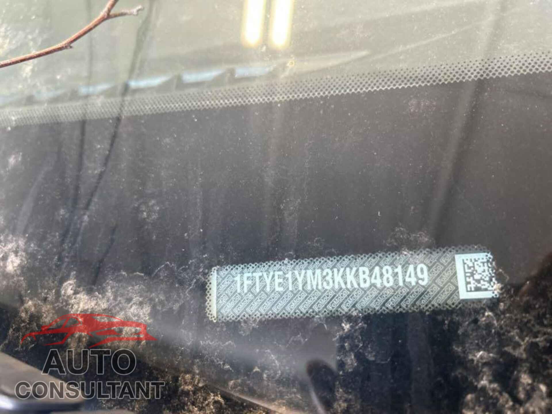 FORD TRANSIT 2019 - 1FTYE1YM3KKB48149