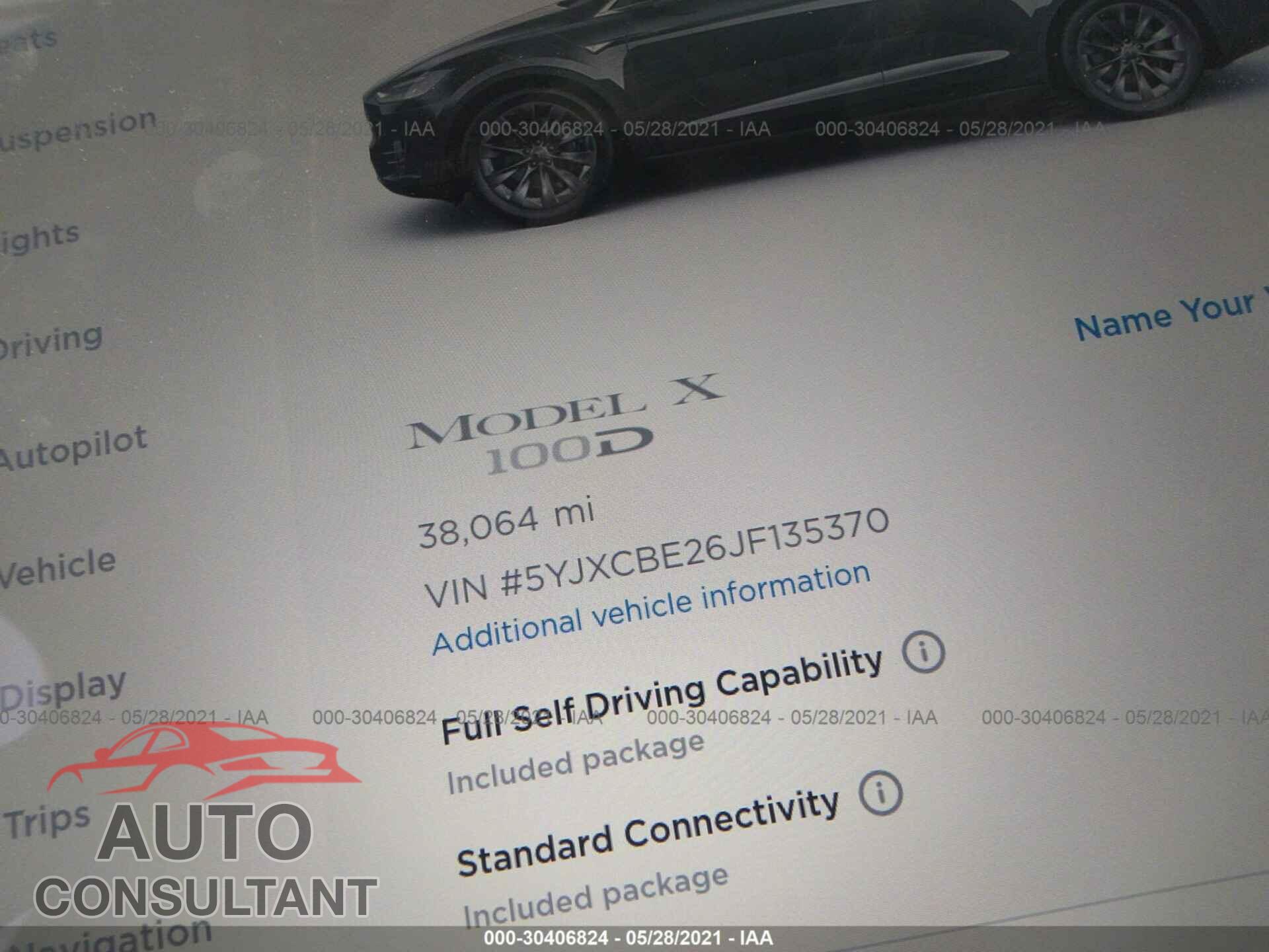TESLA MODEL X 2018 - 5YJXCBE26JF135370