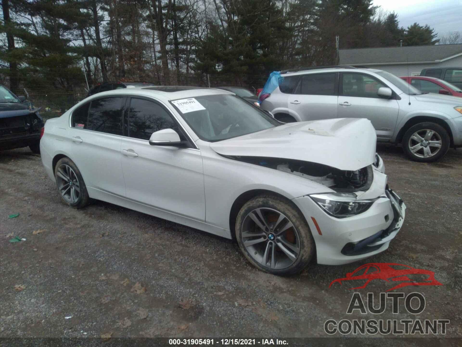 BMW 3 SERIES 2017 - WBA8D9G37HNU65415