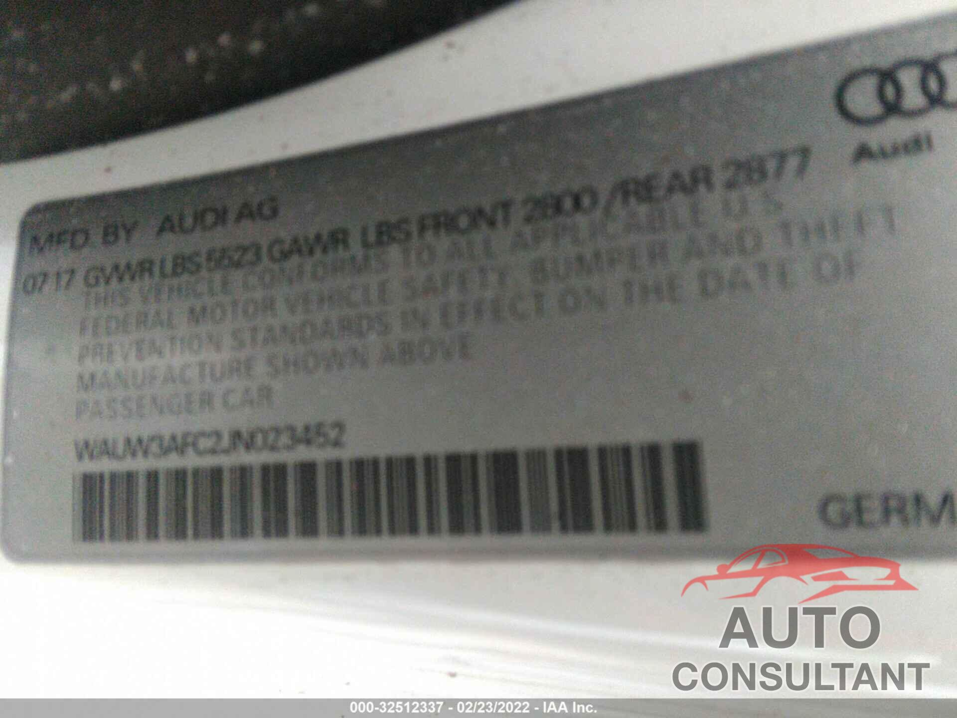 AUDI A7 2018 - WAUW3AFC2JN023452