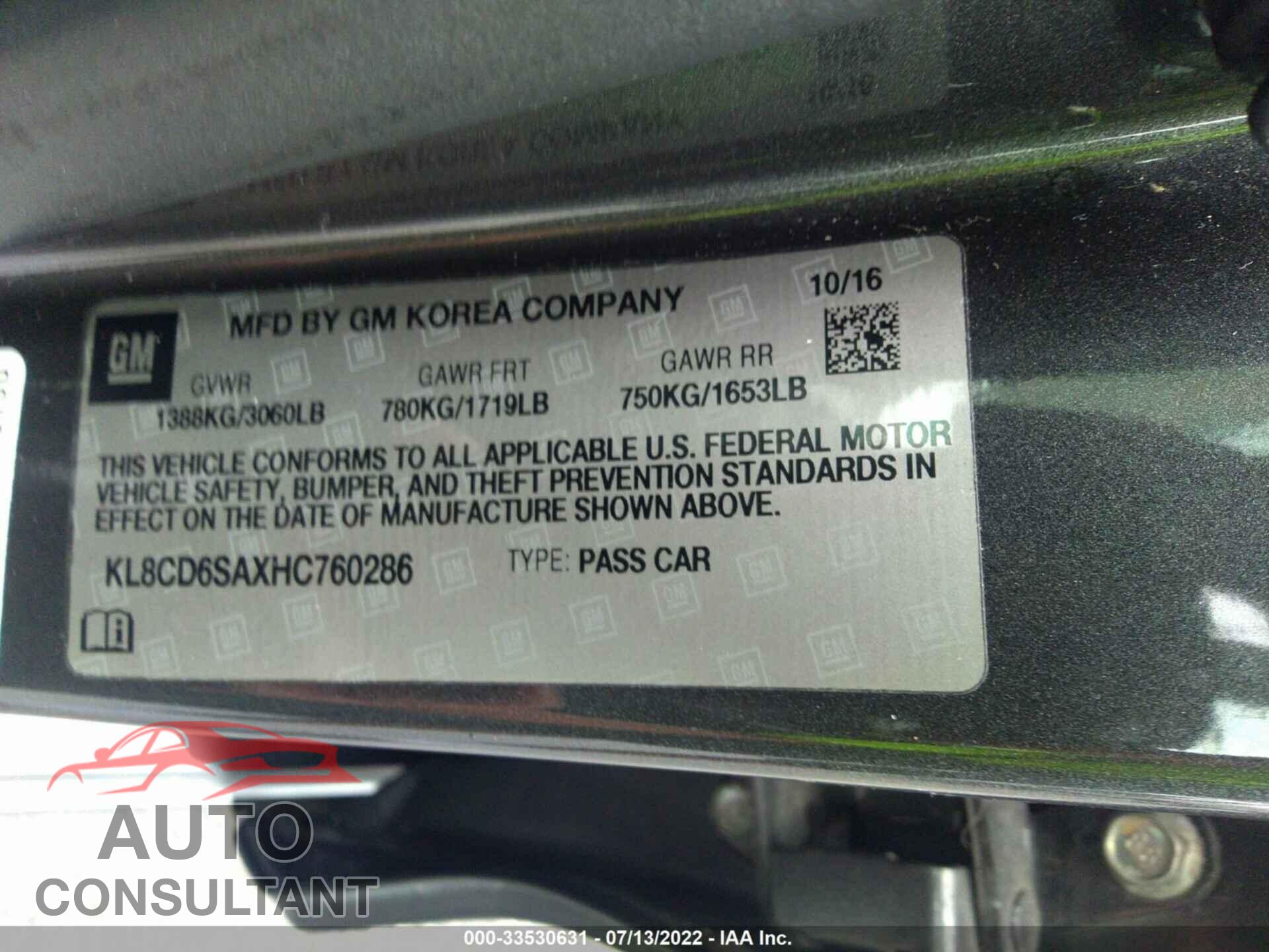 CHEVROLET SPARK 2017 - KL8CD6SAXHC760286