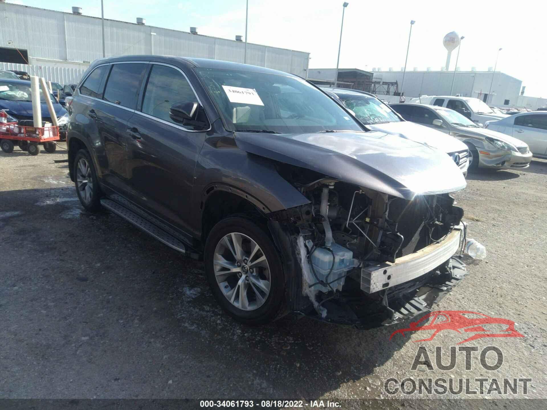 TOYOTA HIGHLANDER 2016 - 5TDZKRFH1GS163959