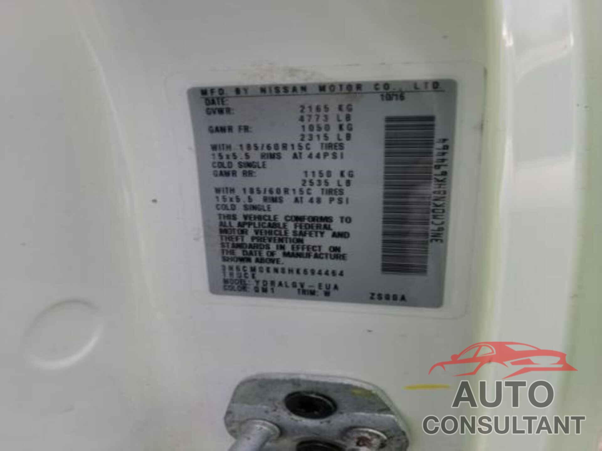 NISSAN NV200 2017 - 3N6CM0KN8HK694464