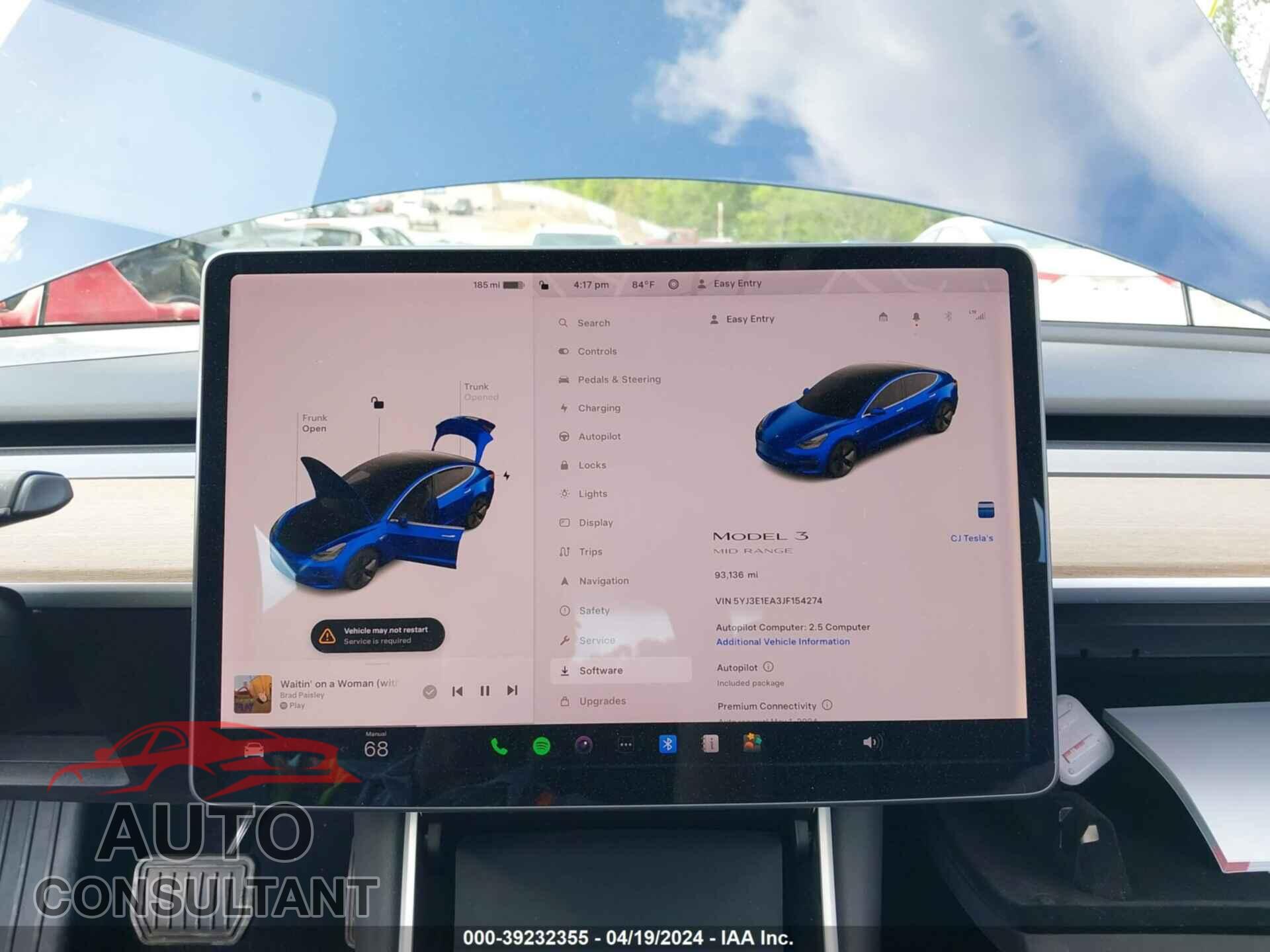 TESLA MODEL 3 2018 - 5YJ3E1EA3JF154274