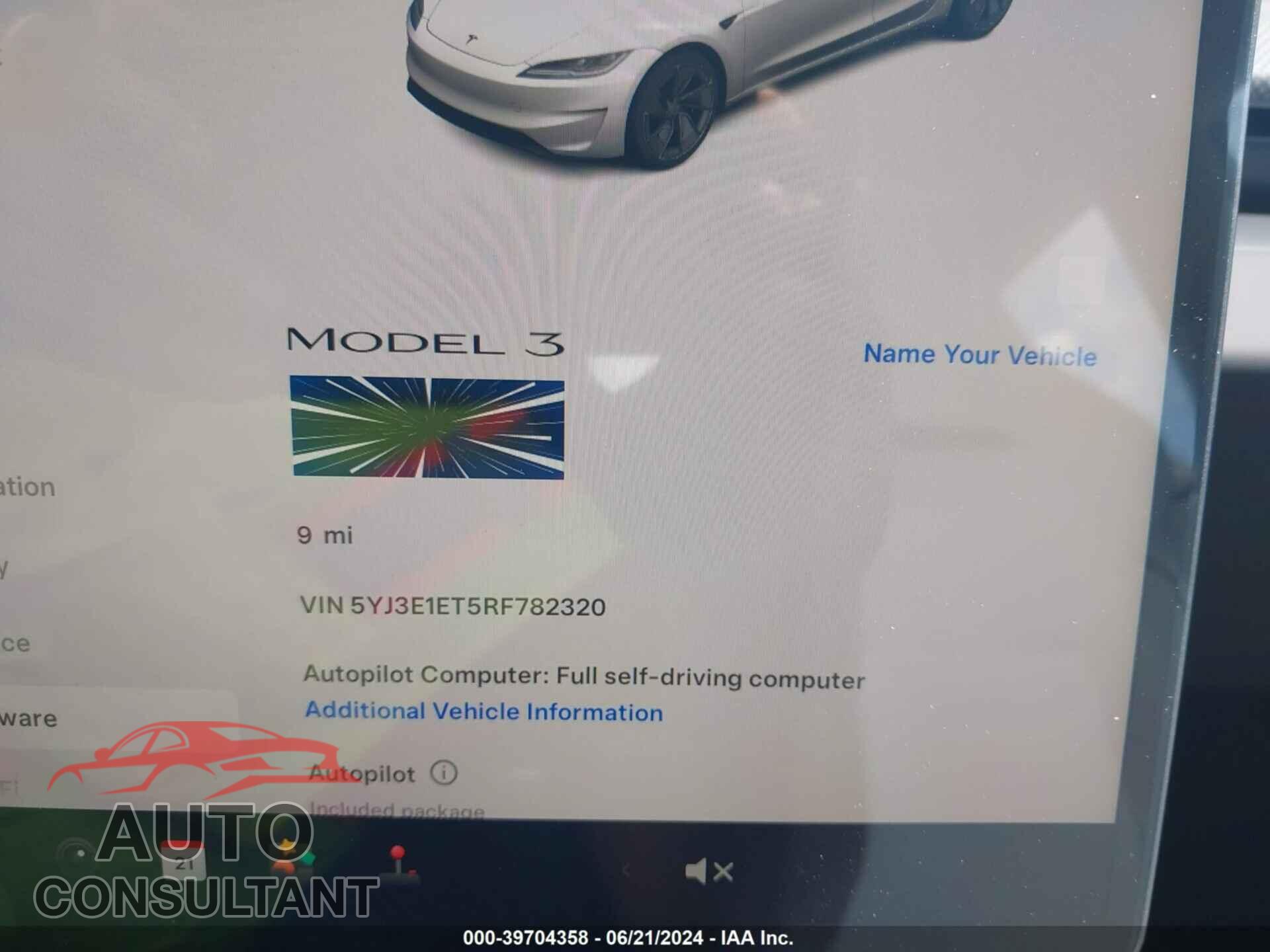 TESLA MODEL 3 2024 - 5YJ3E1ET5RF782320