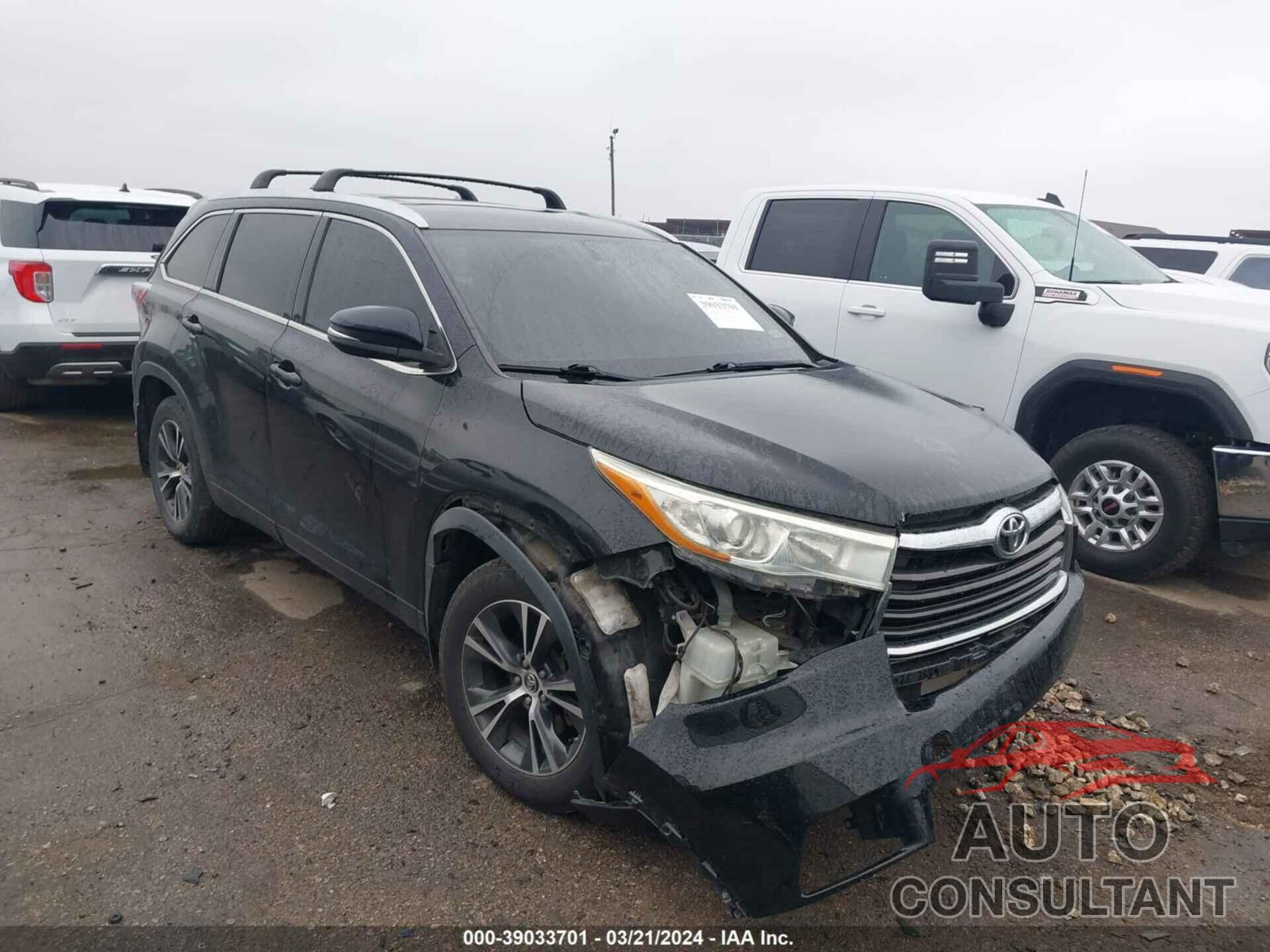 TOYOTA HIGHLANDER 2016 - 5TDJKRFH5GS265505