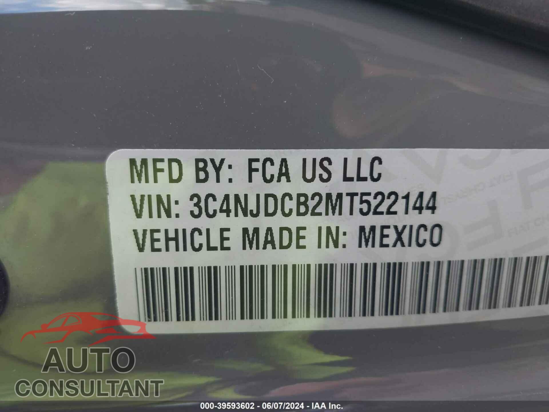 JEEP COMPASS 2021 - 3C4NJDCB2MT522144