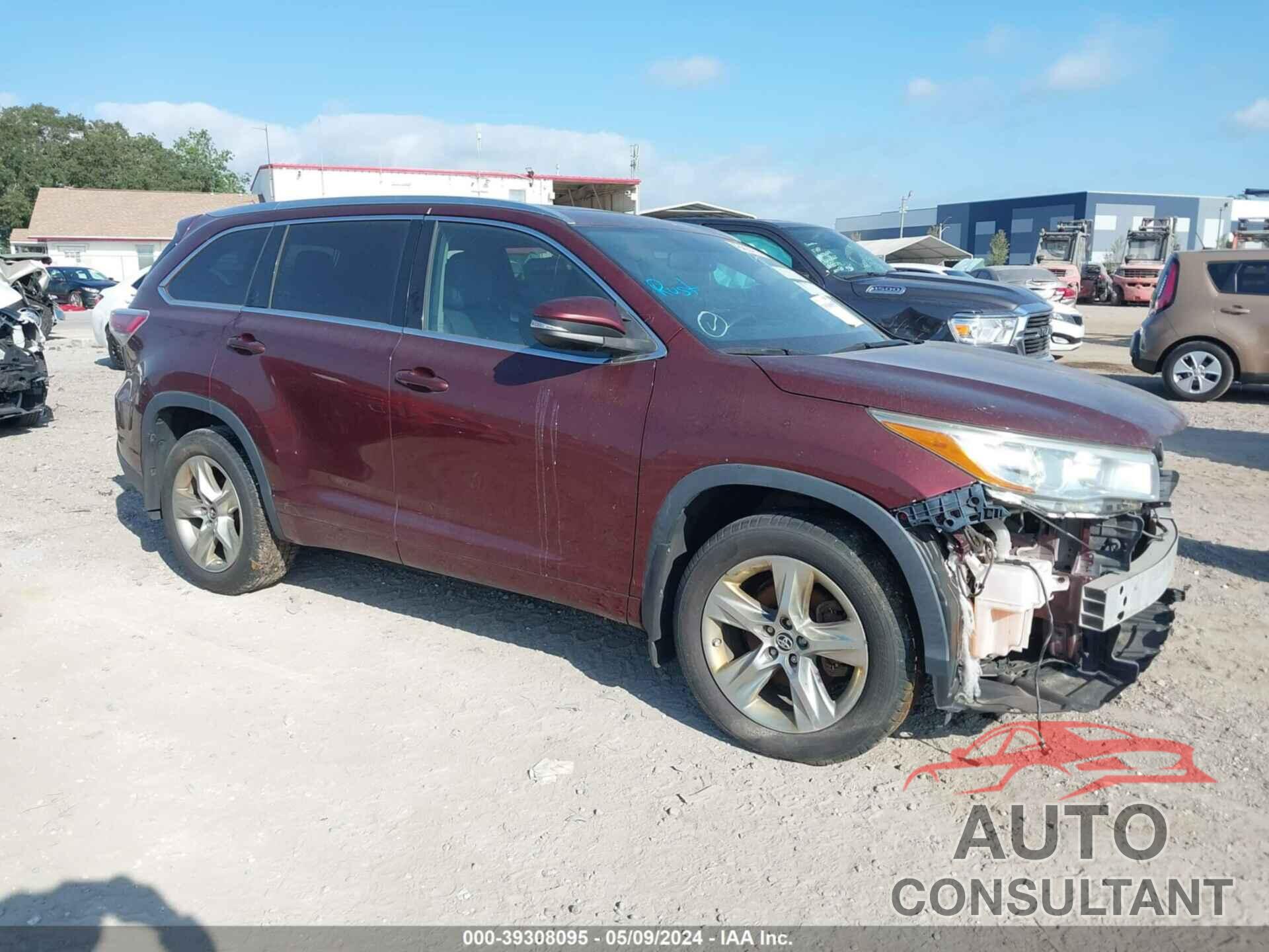 TOYOTA HIGHLANDER 2016 - 5TDDKRFH0GS263111